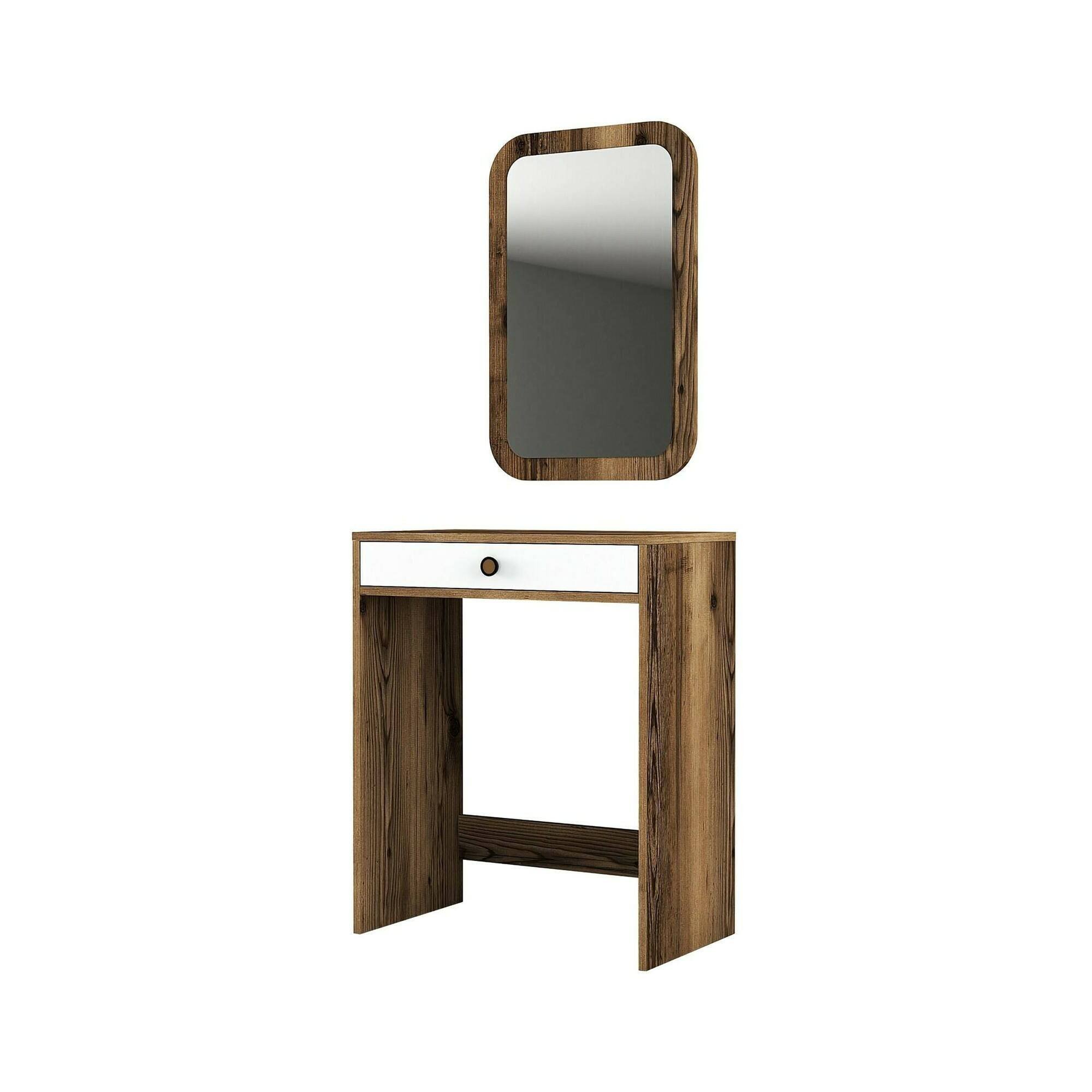 Console effet bois beige, blanc 70×85  cm