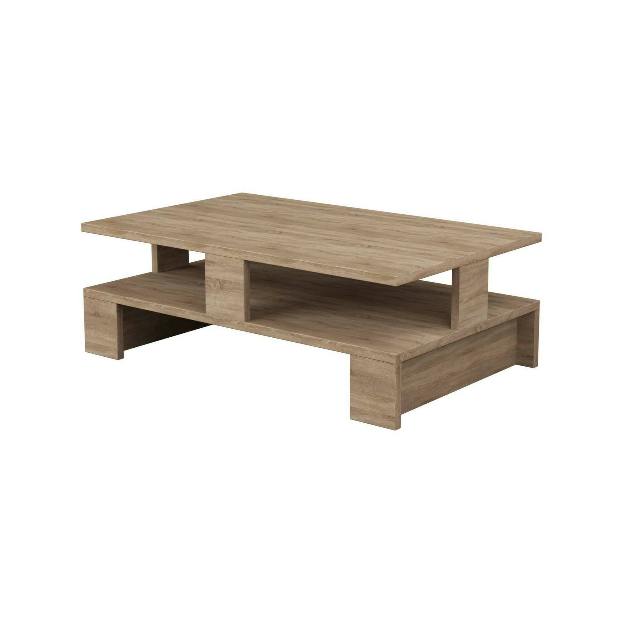 Table basse effet bois beige 80×50 cm
