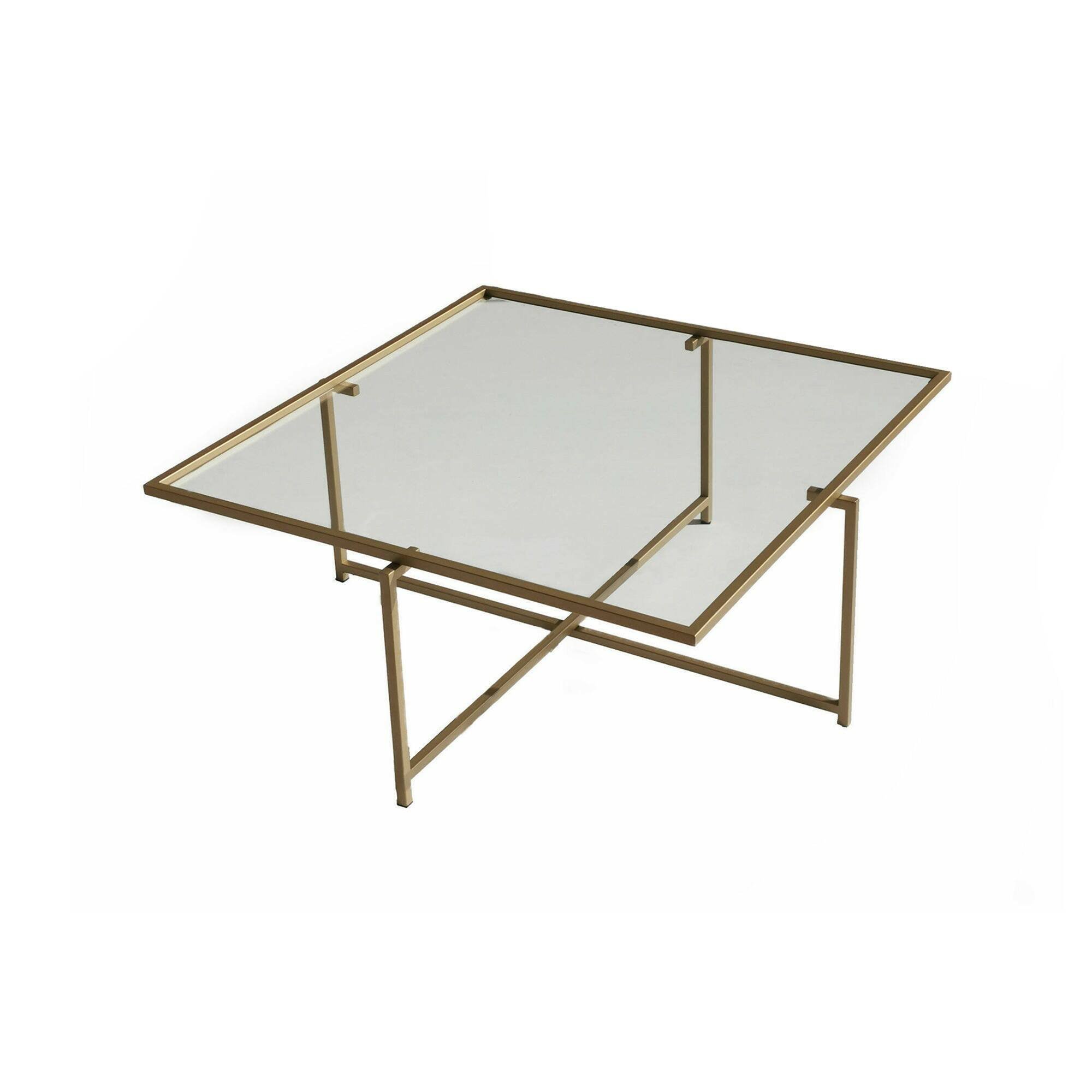 Table basse en verre or 85×85  cm