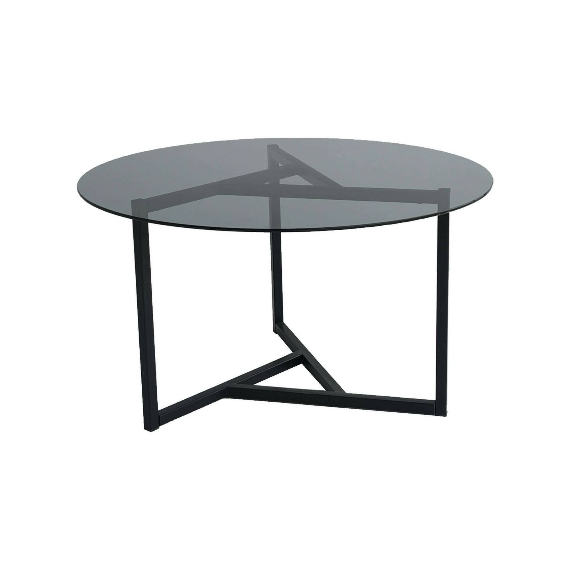 Table basse en métal taupe, noir 75×75 cm
