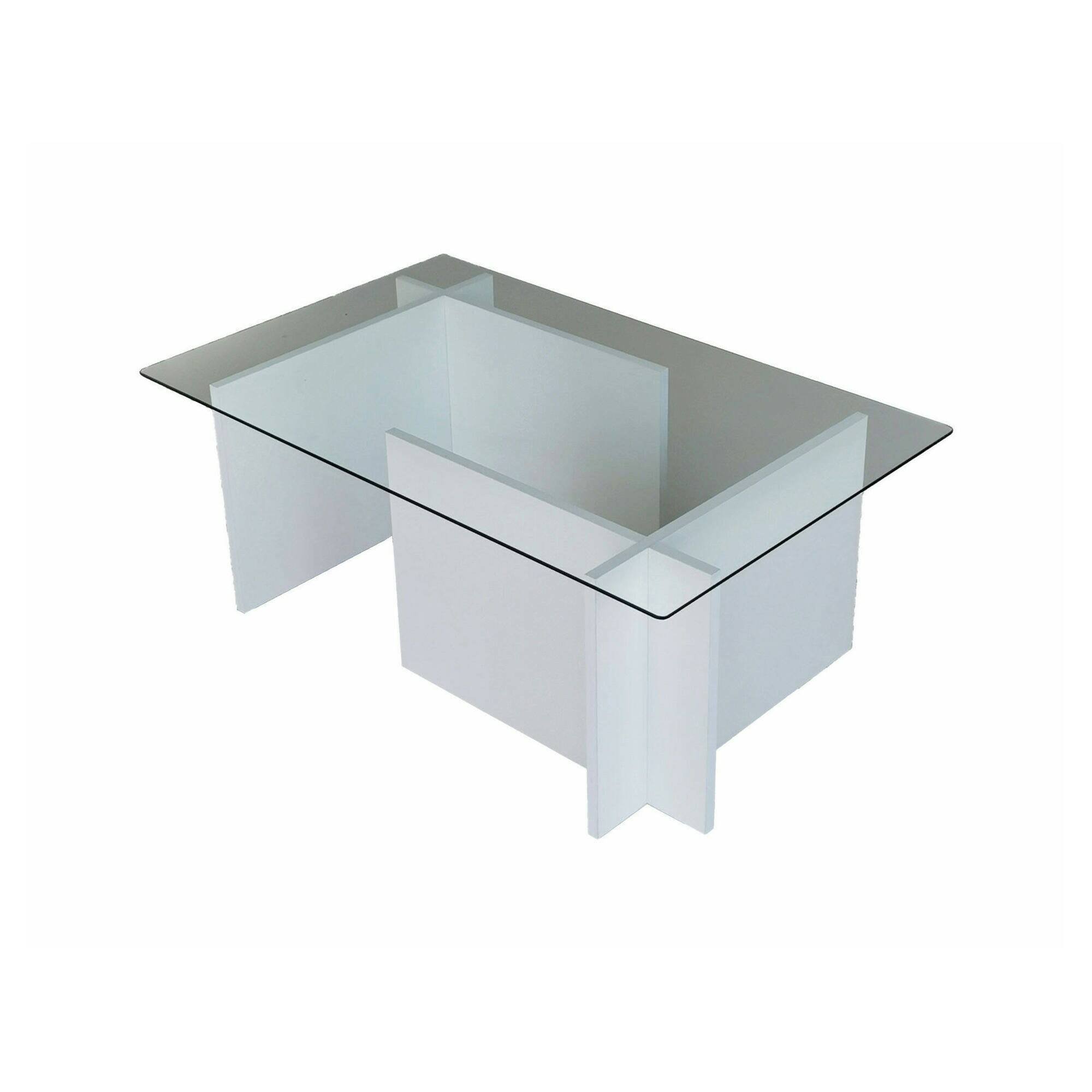Table basse effet bois blanc 105×65  cm
