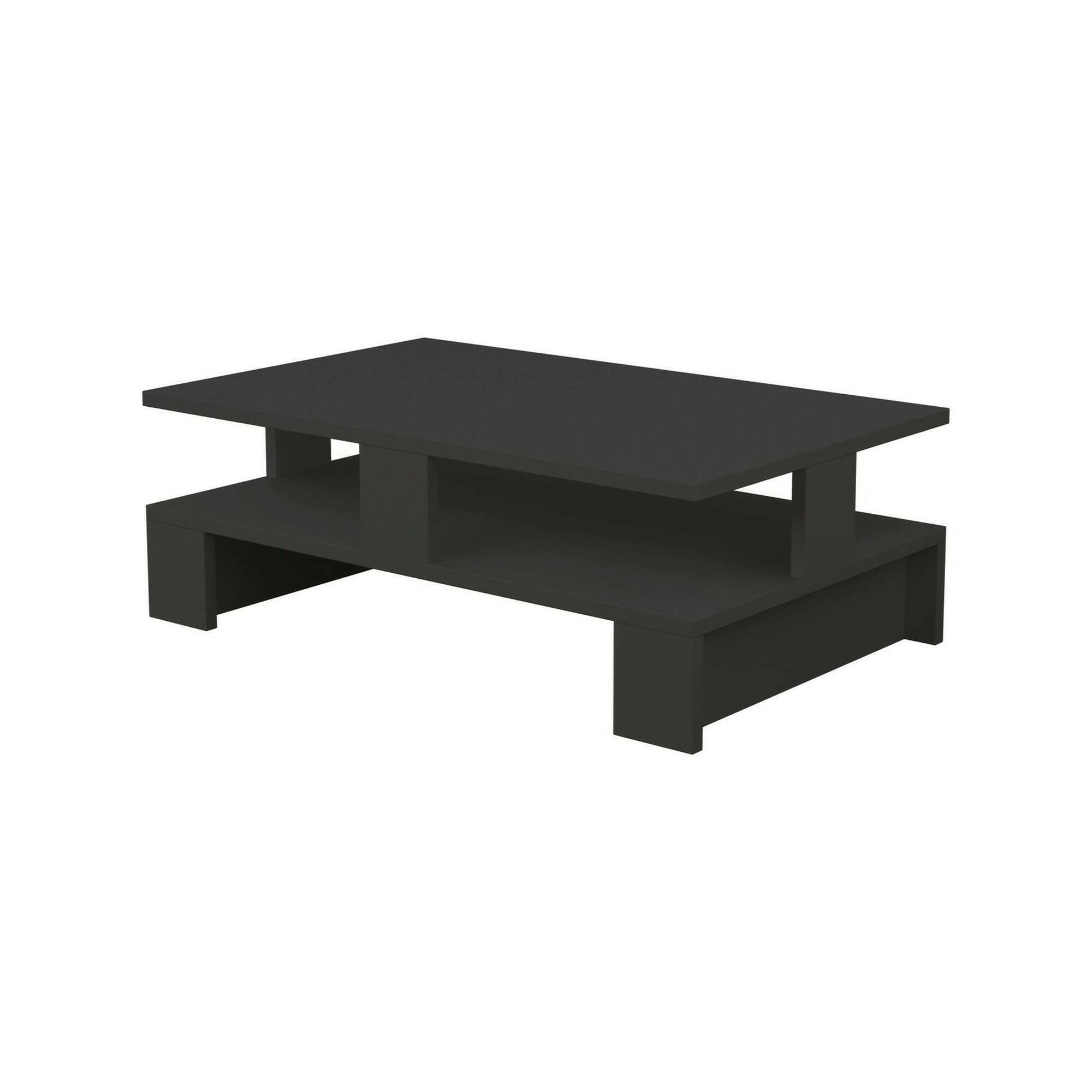 Table basse effet bois anthracite 80×50 cm