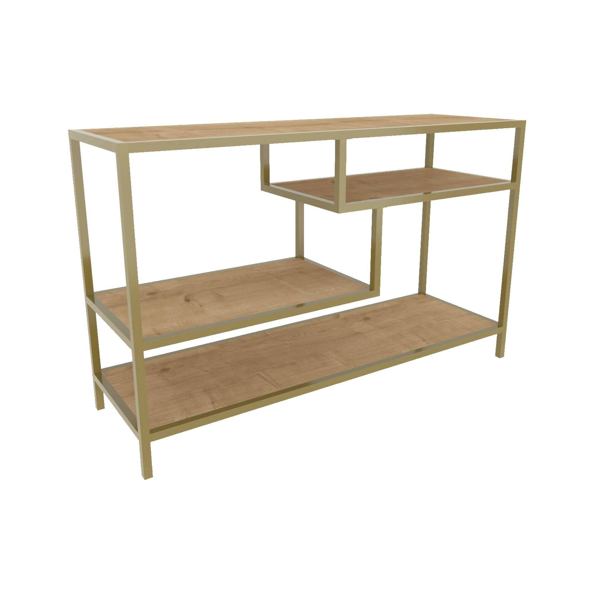 Meuble TV effet bois or, beige 120×39  cm