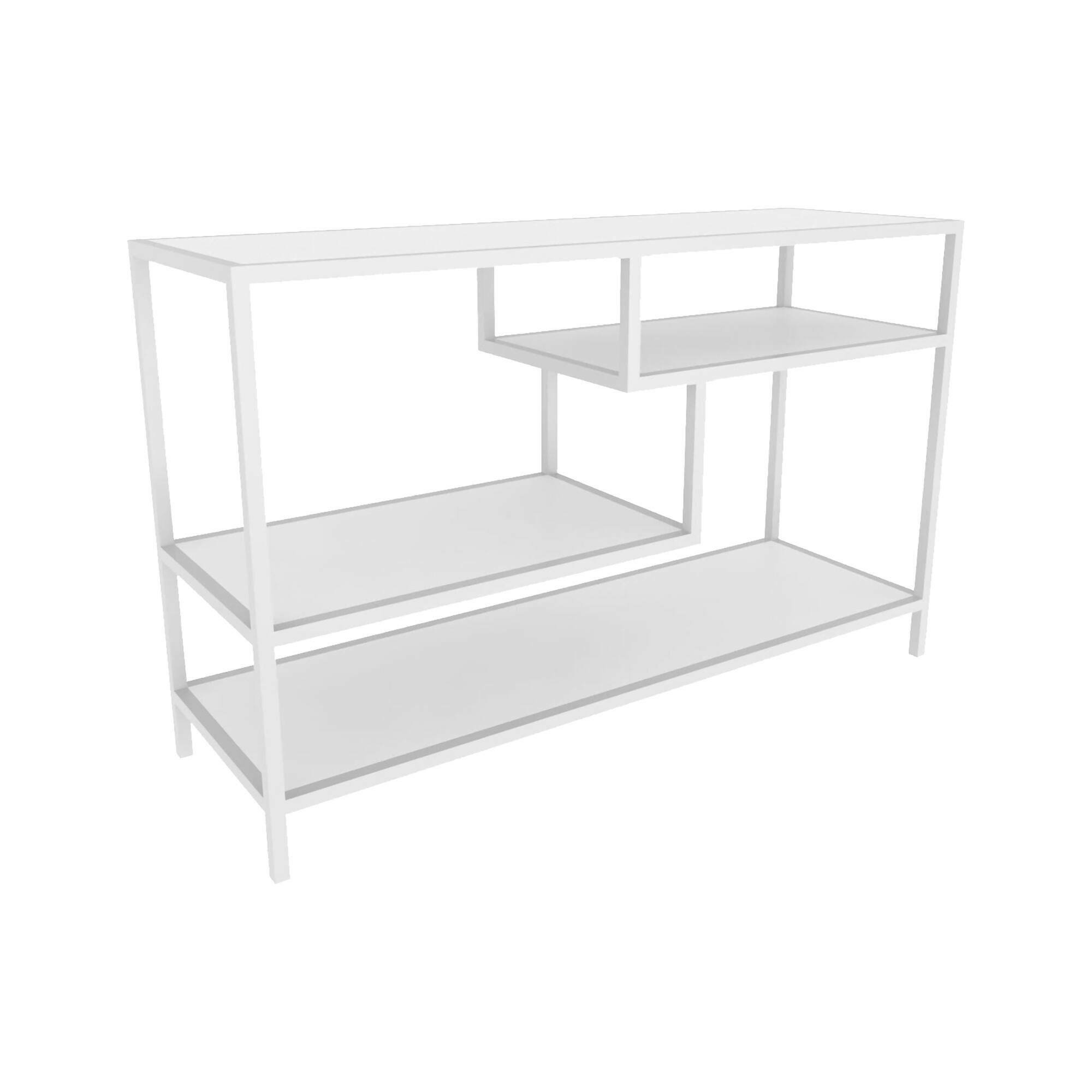 Meuble TV effet bois blanc 120×39 cm
