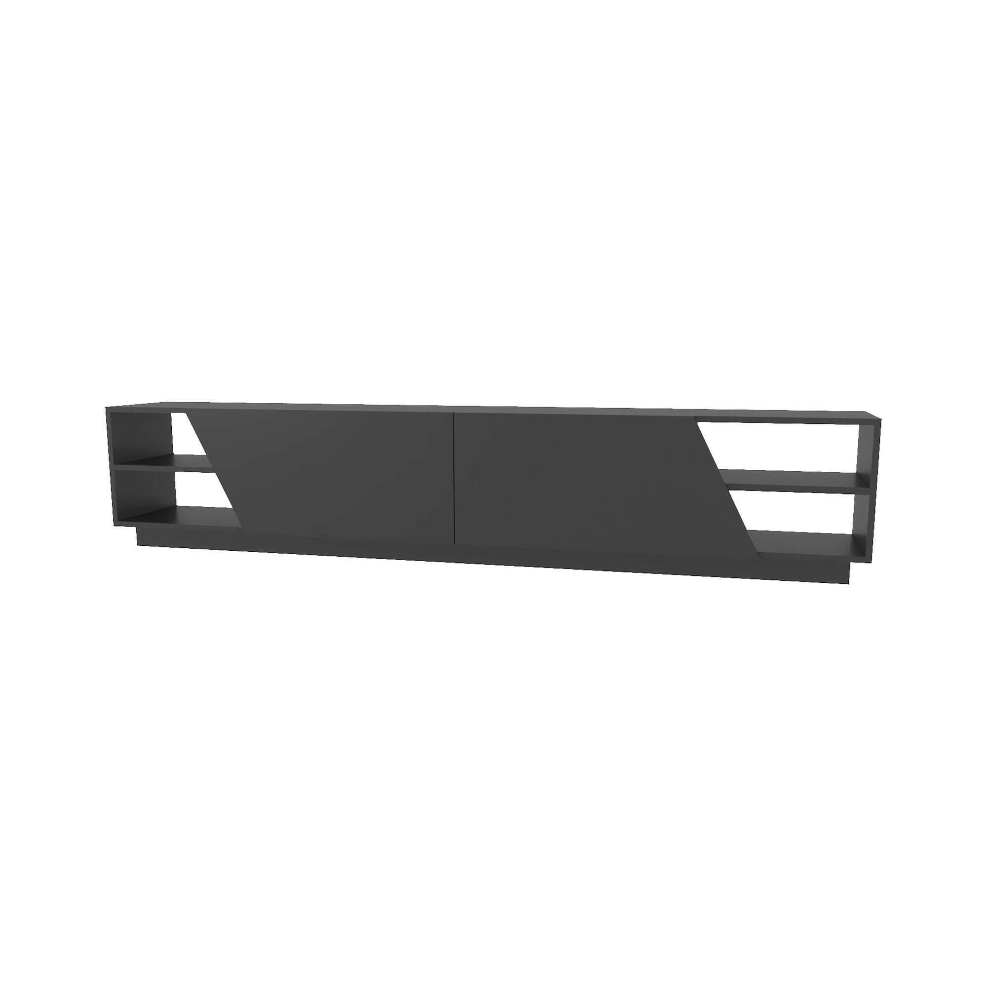 Meuble TV effet bois anthracite 240×37  cm
