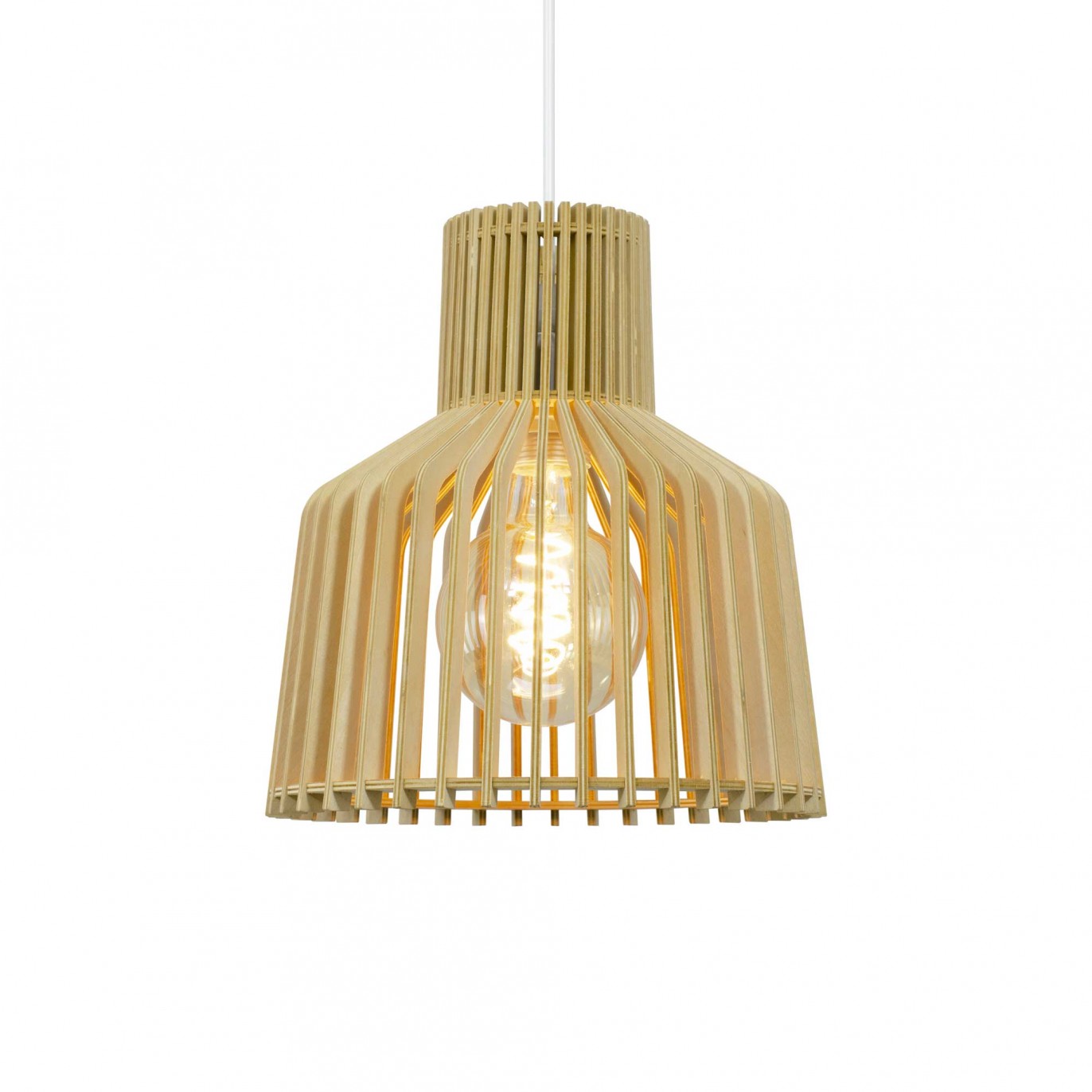 Suspension en lamelles de bois de tilleul naturel