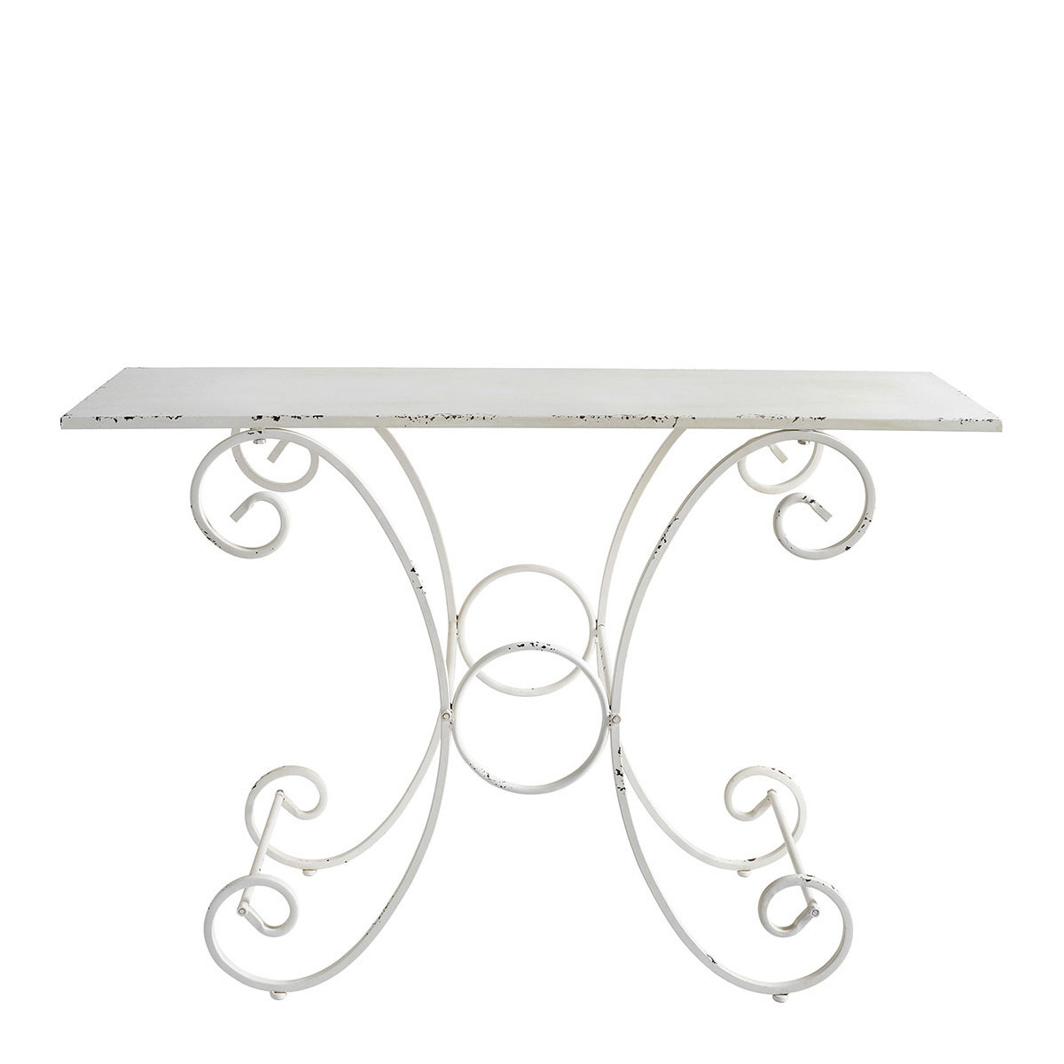 Table de jardin Champêtre rectangulaire en métal 120 x 40 x 81 cm