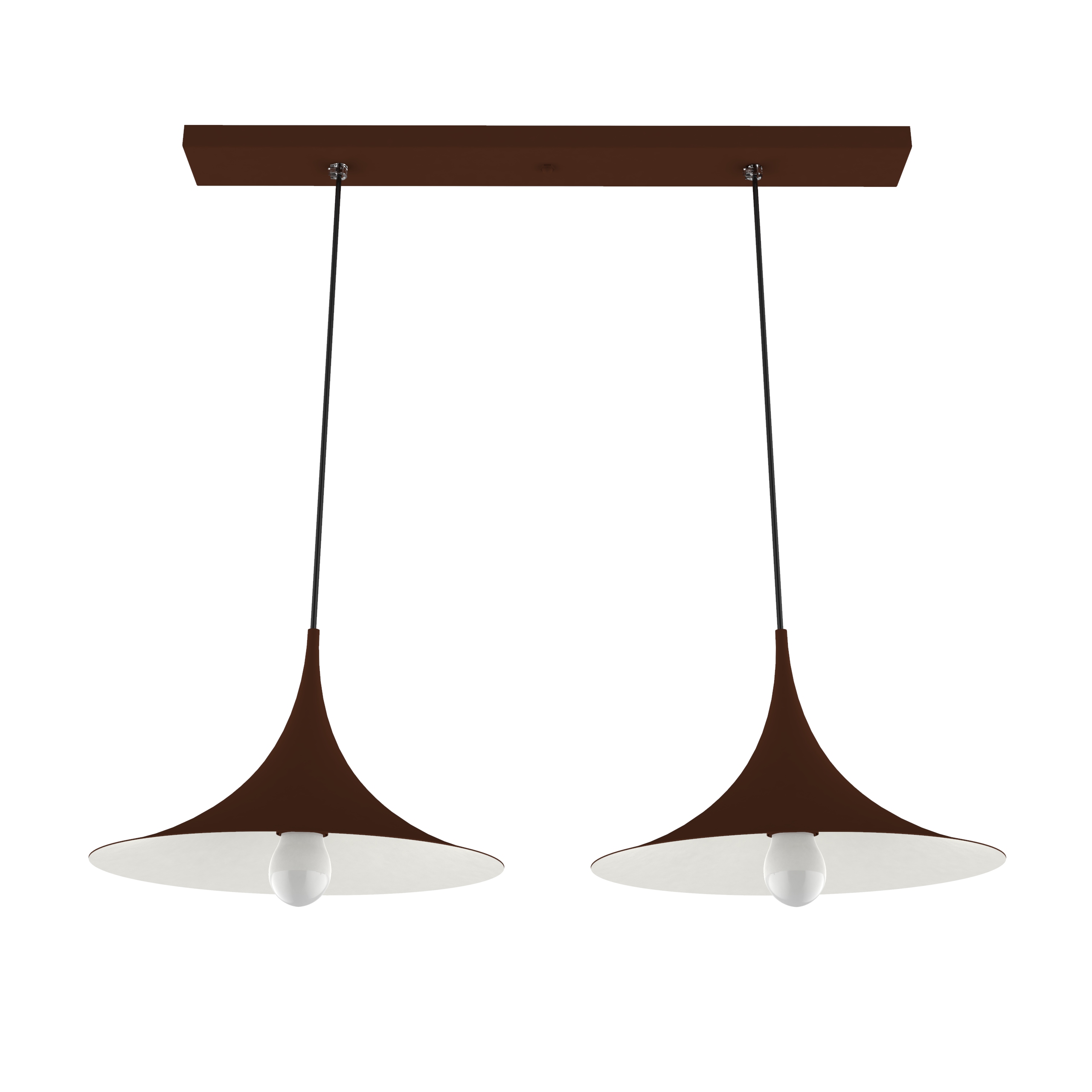 Suspension en métal marron et blanc interne E27