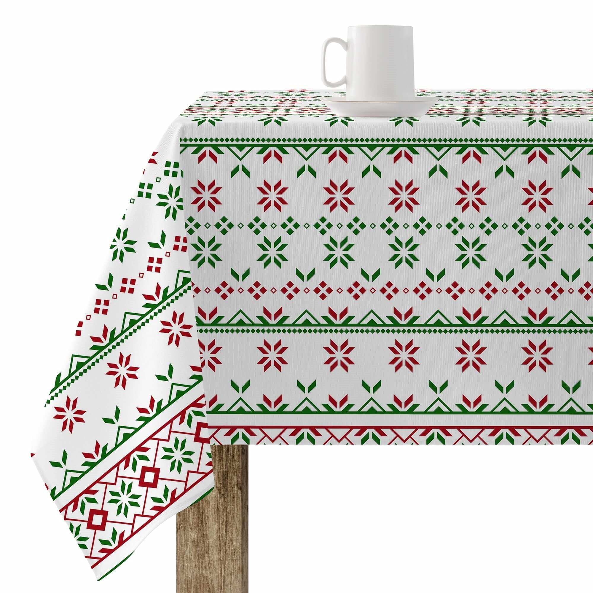 Mantel navidad antimanchas algodón multicolor 155x155cm