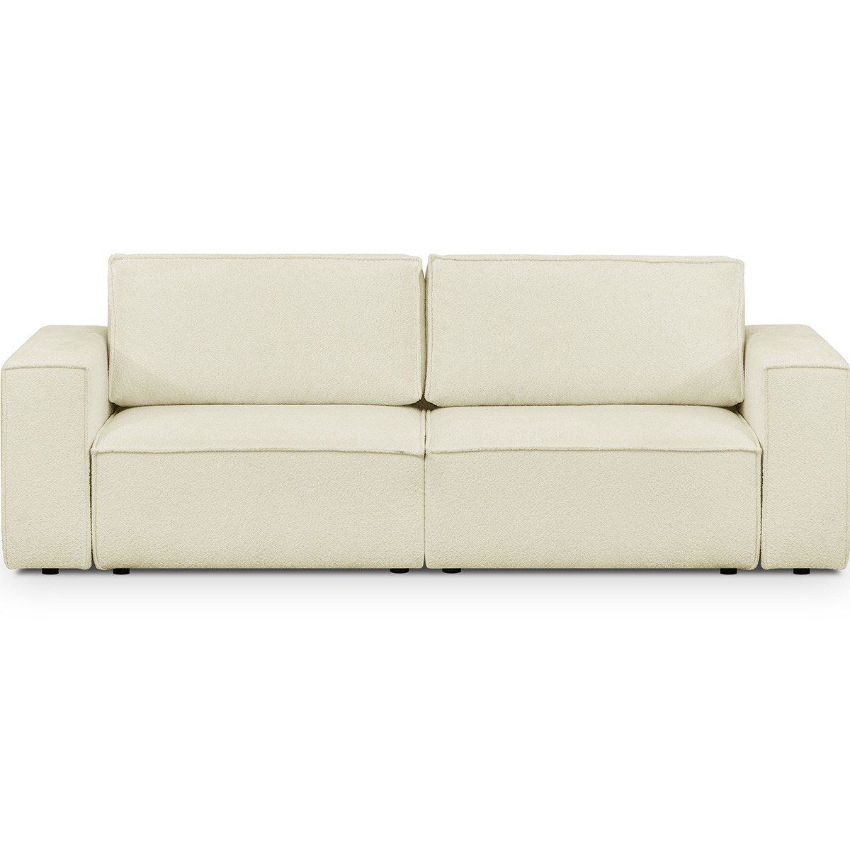 Canapé modulable 3 places en tissu bouclé beige