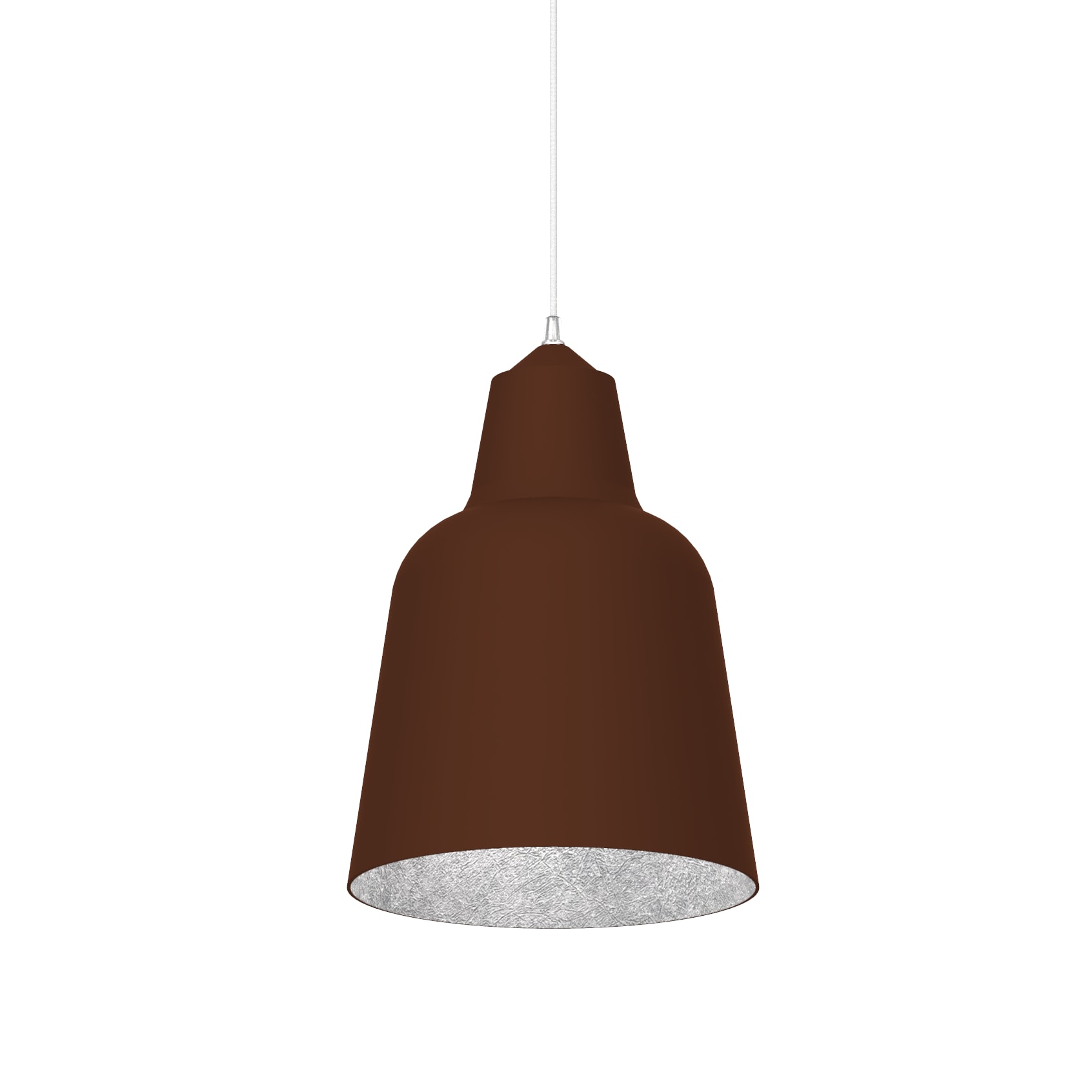 Suspension en métal marron et feuille d’argent interne E27