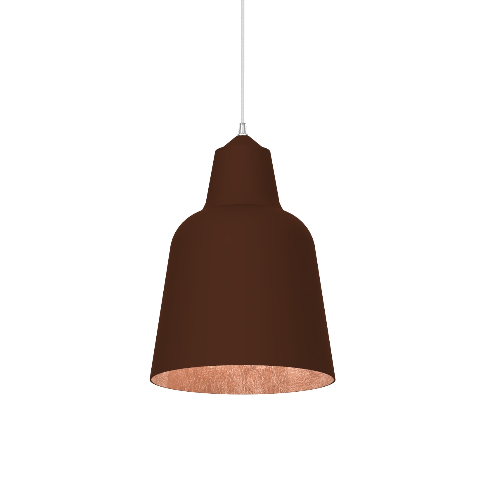 Suspension en métal marron et feuille cuivre interne E27