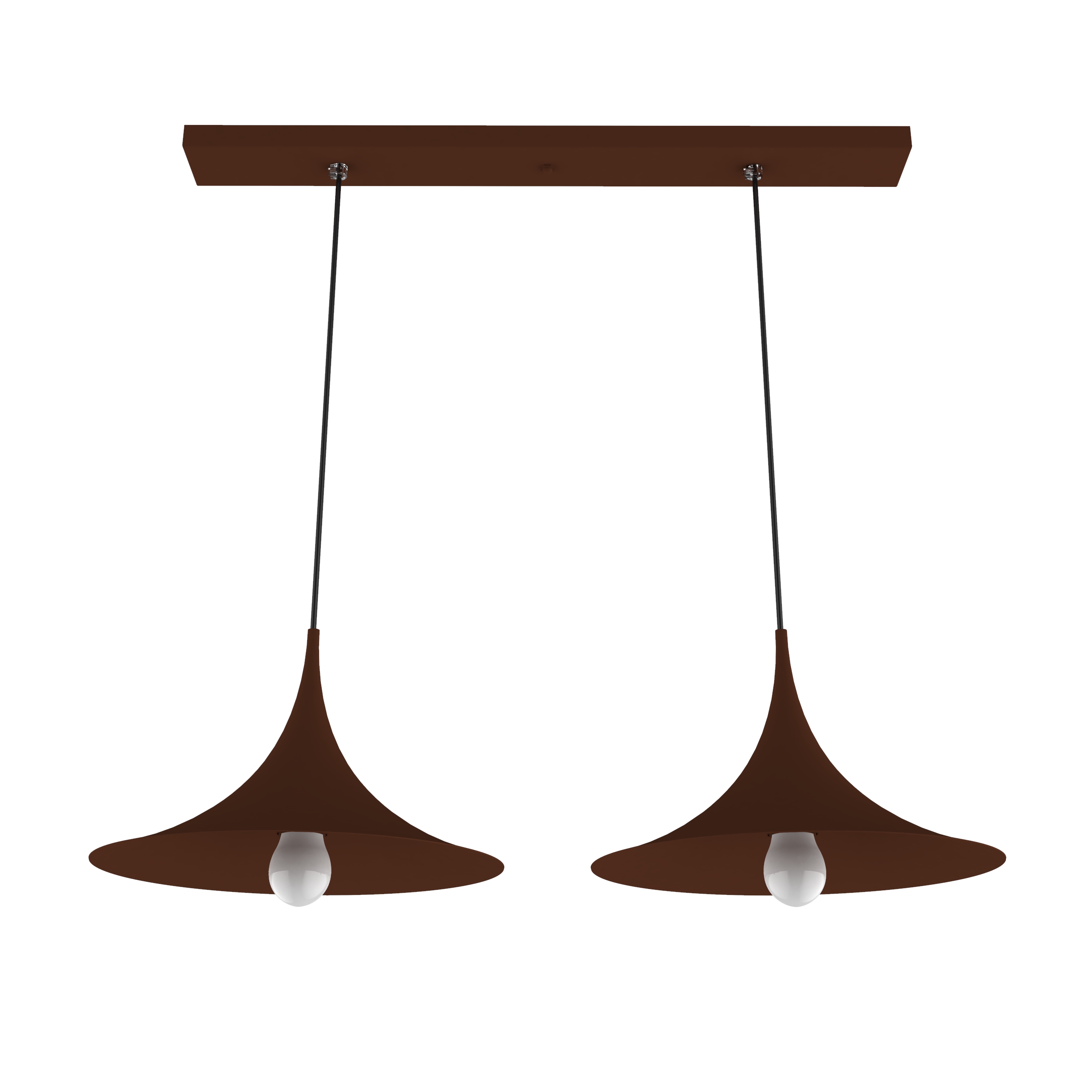 Suspension en métal marron E27