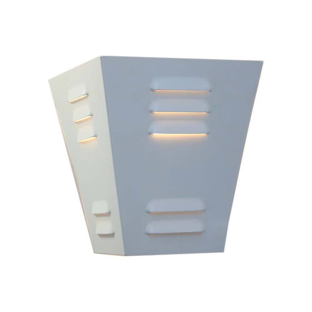 Applique murale en acier peint blanc H.18cm