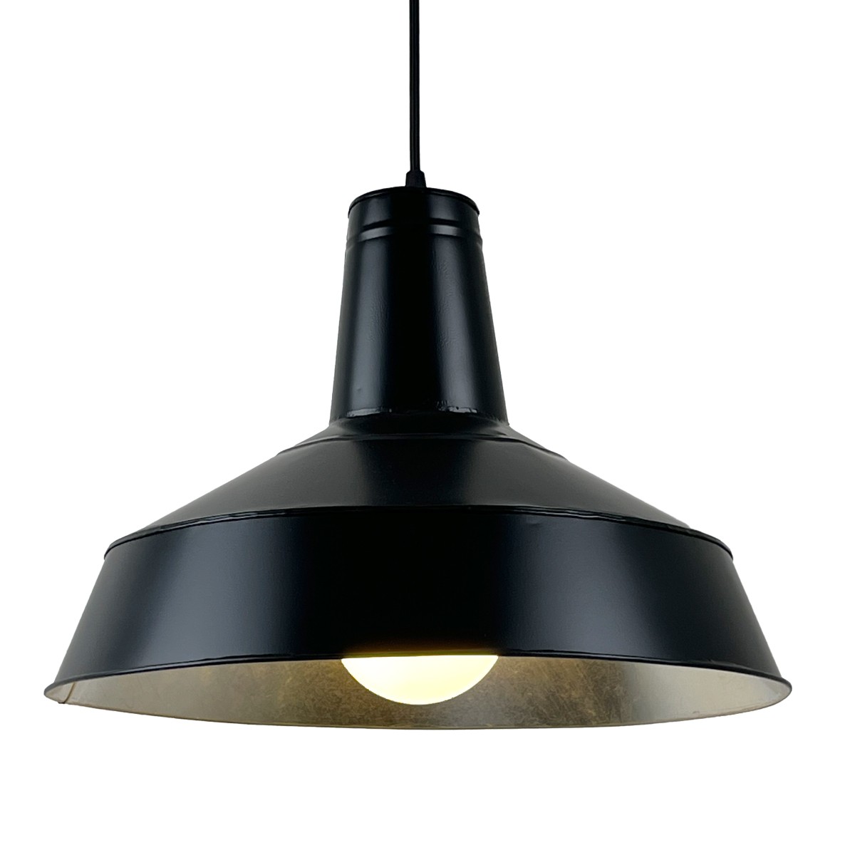 Suspension en acier galvanisé noir D.38cm