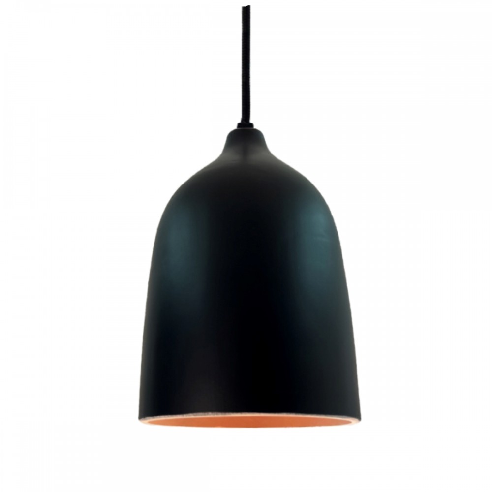 Suspension en terre cuite charbon D.14cm