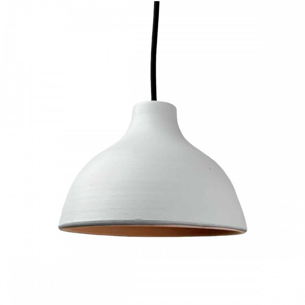 Suspension en terre cuite blanc D.20cm