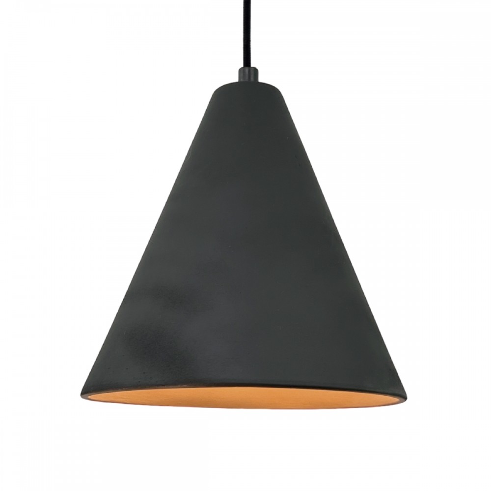 Suspension en terre cuite charbon D.21cm