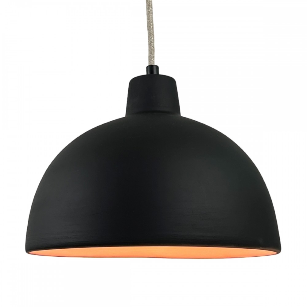 Suspension en terre cuite charbon D.26cm