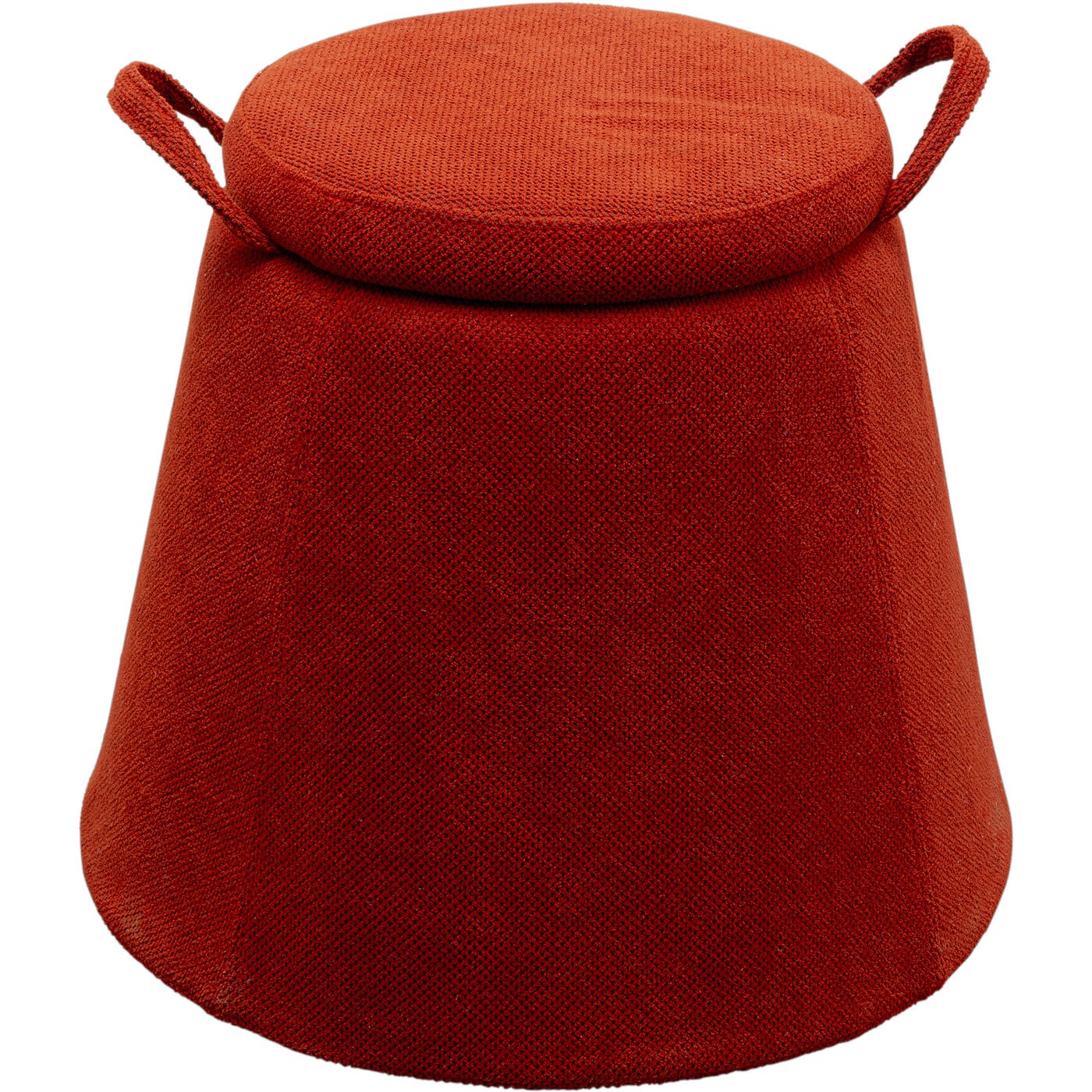 Tabouret à poignées en polyester rouge