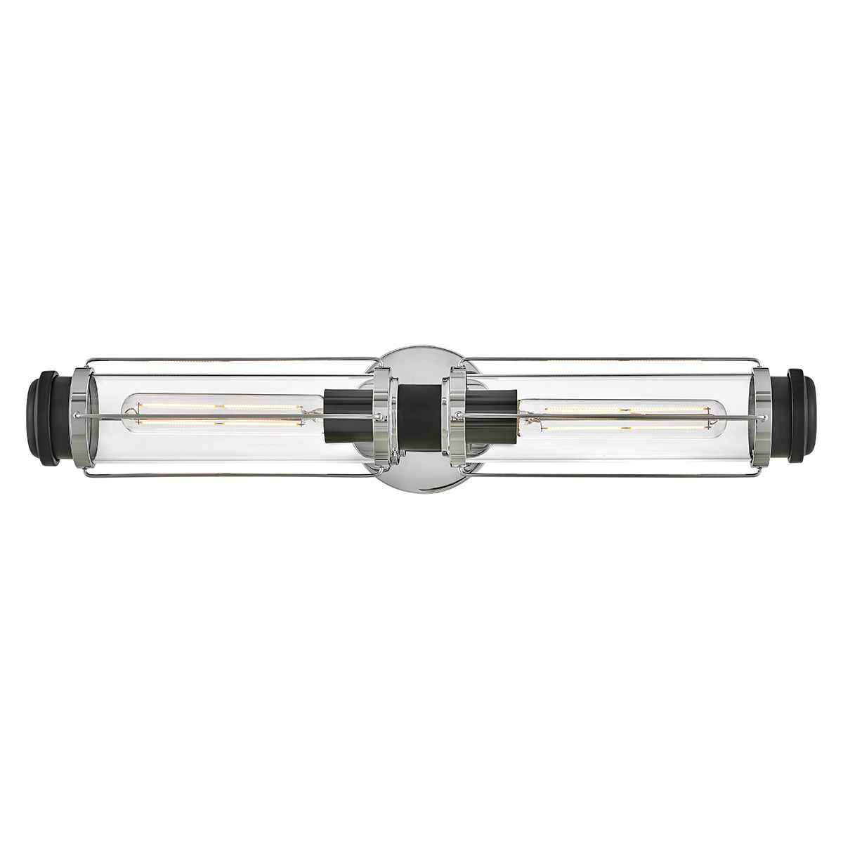 Applique murale chrome poli et noir largeur 61cm
