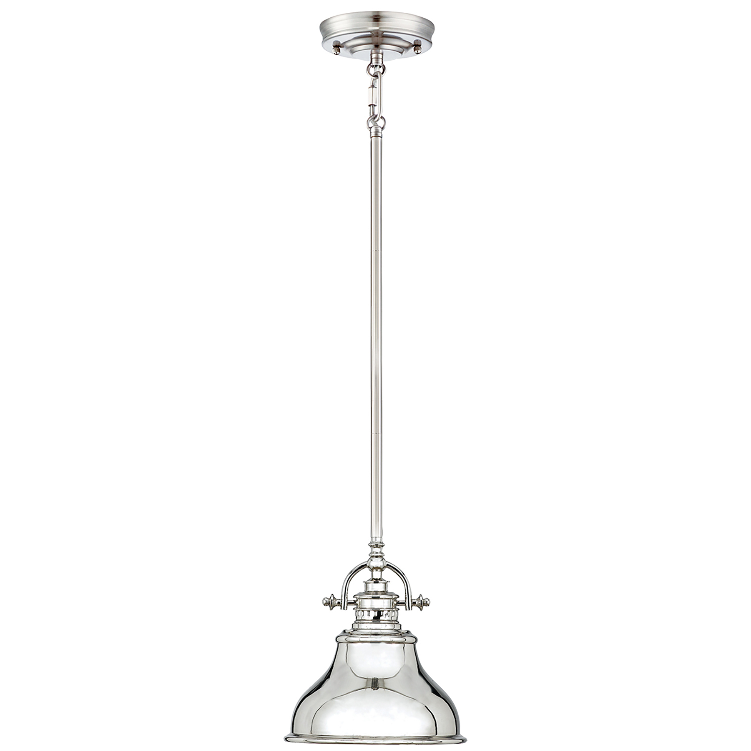 Suspension en métal et verre argent impérial