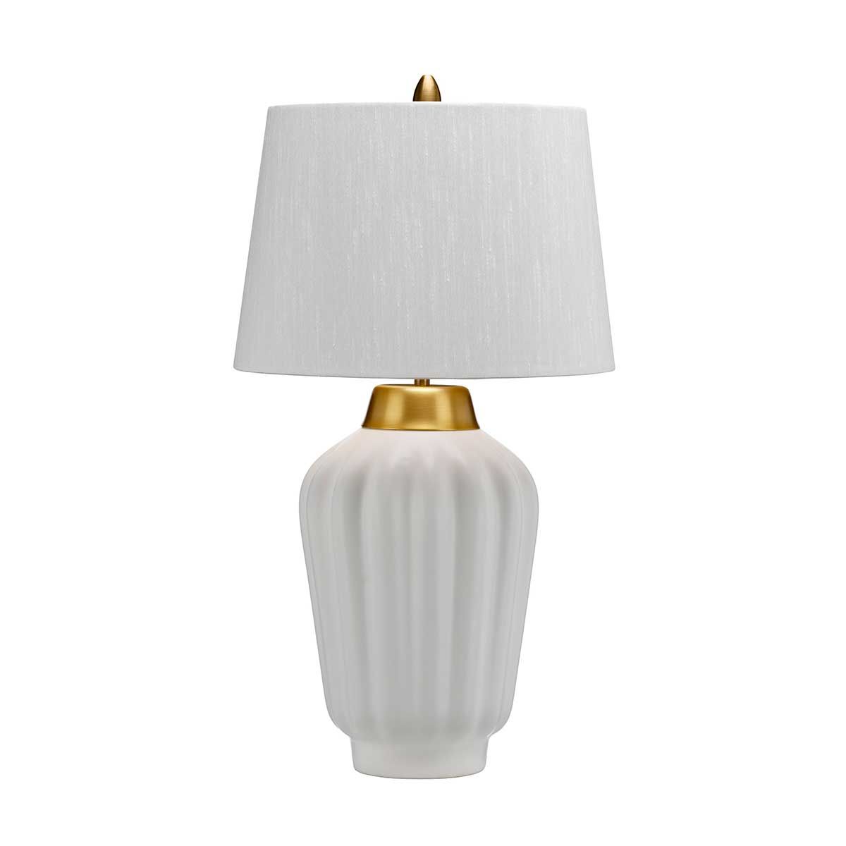 Lampe de table en céramique, blanc et Laiton brossé H:56,2cm
