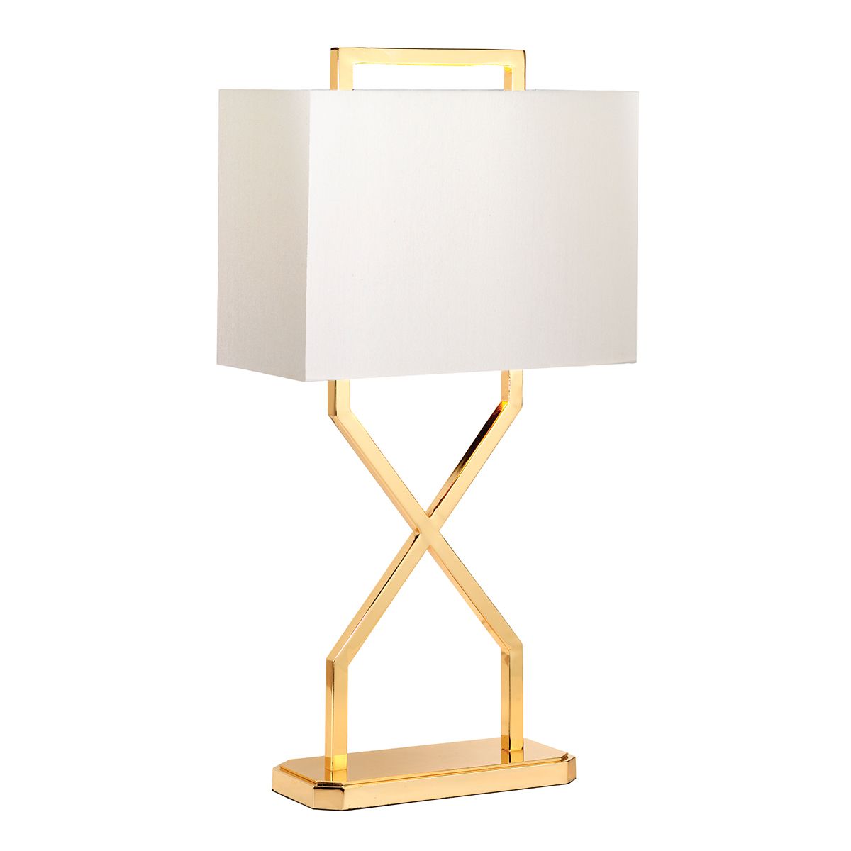 Lampe à poser en métal et polycoton or poli H:67,8cm