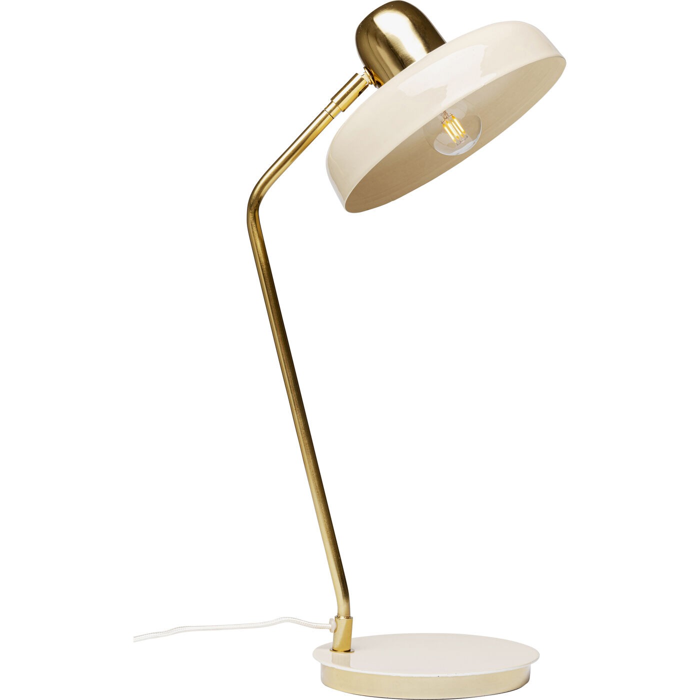 Lampe en acier beige et doré