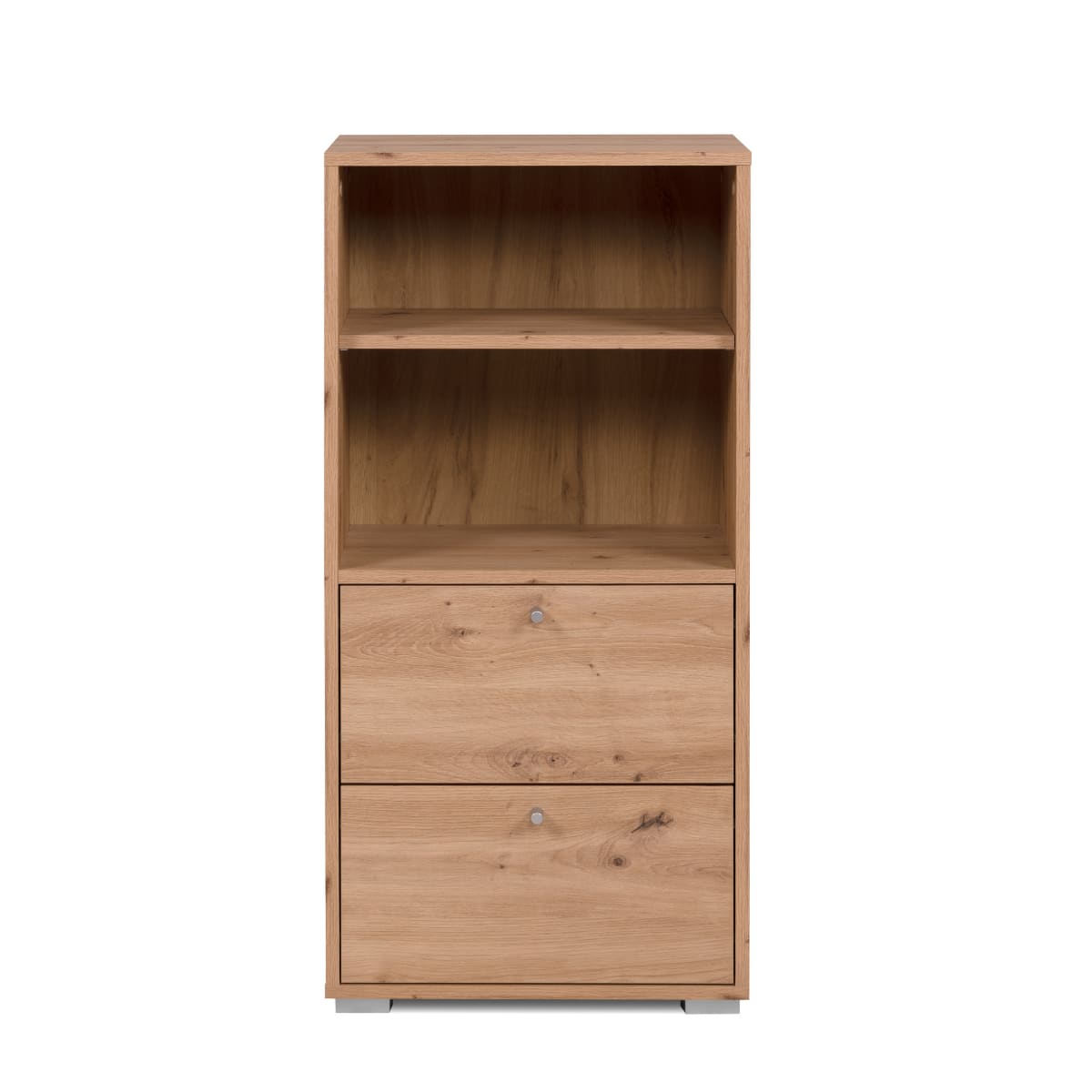 Meuble de rangement 2 étagères et 2 tiroirs L46 cm – Marron