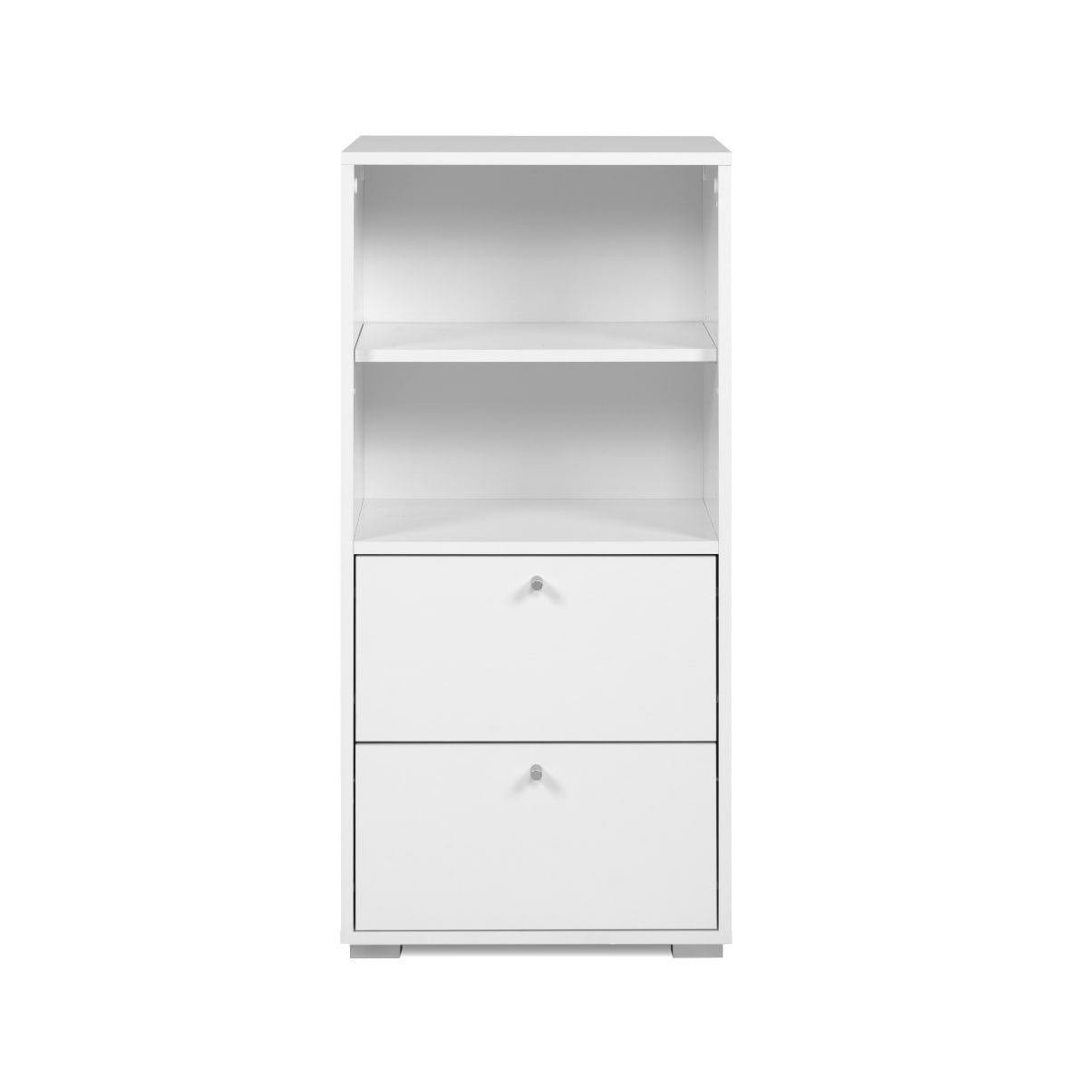 Meuble de rangement 2 étagères et 2 tiroirs L46 cm – Blanc