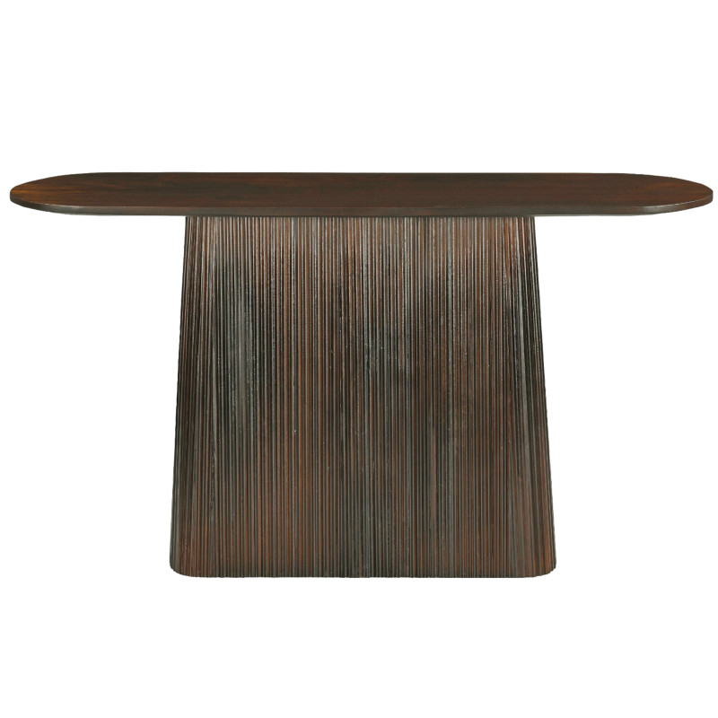 Console L.140 cm en Manguier massif teinté noyer