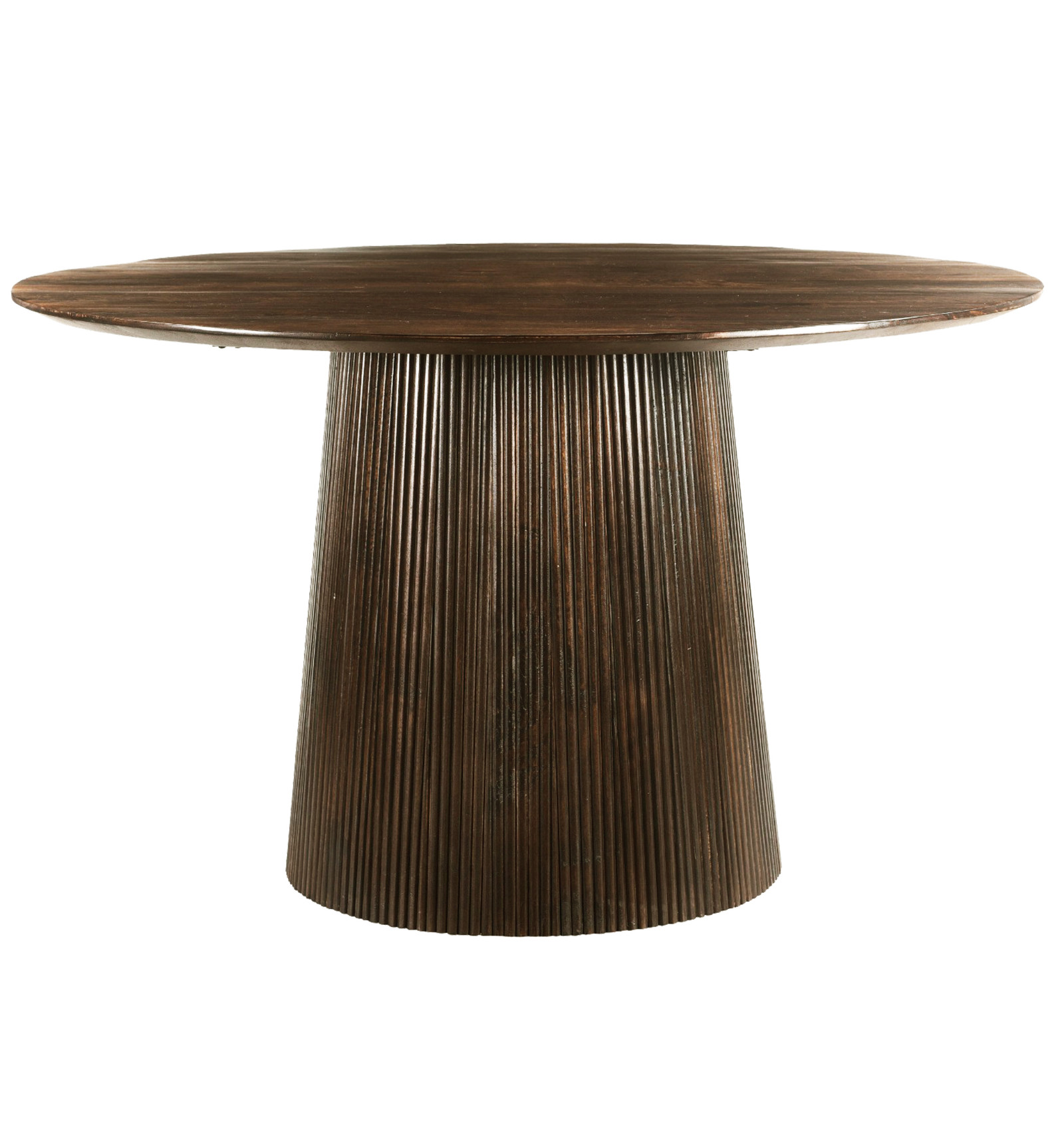 Table à manger Ronde 4 personnes D.130, Manguier teinté noyer