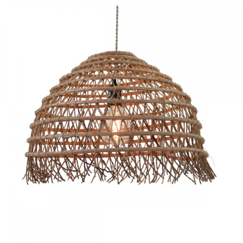 Suspension tressée en fibres de palmier D.50cm