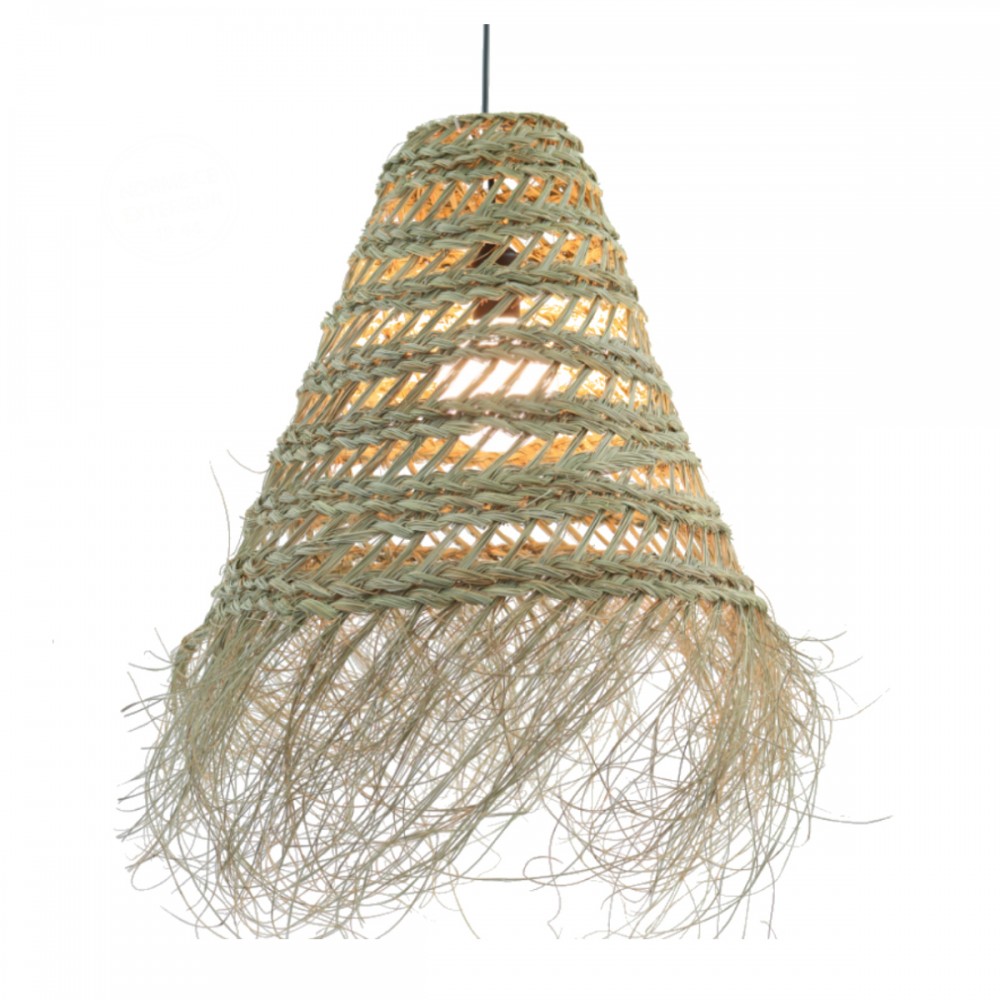 Suspension grand modèle tressée en fibres végétales D.45cm