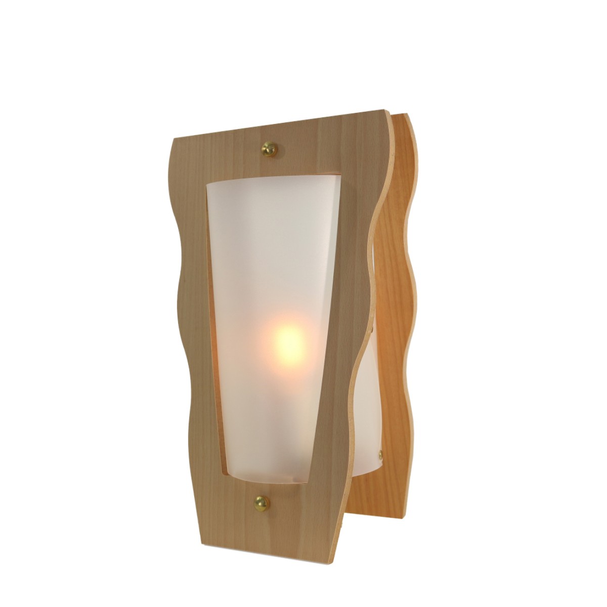 Lampe en hêtre naturel opale H.34cm