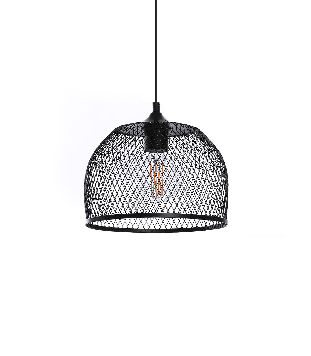 suspension en métal noir, d. 25 cm
