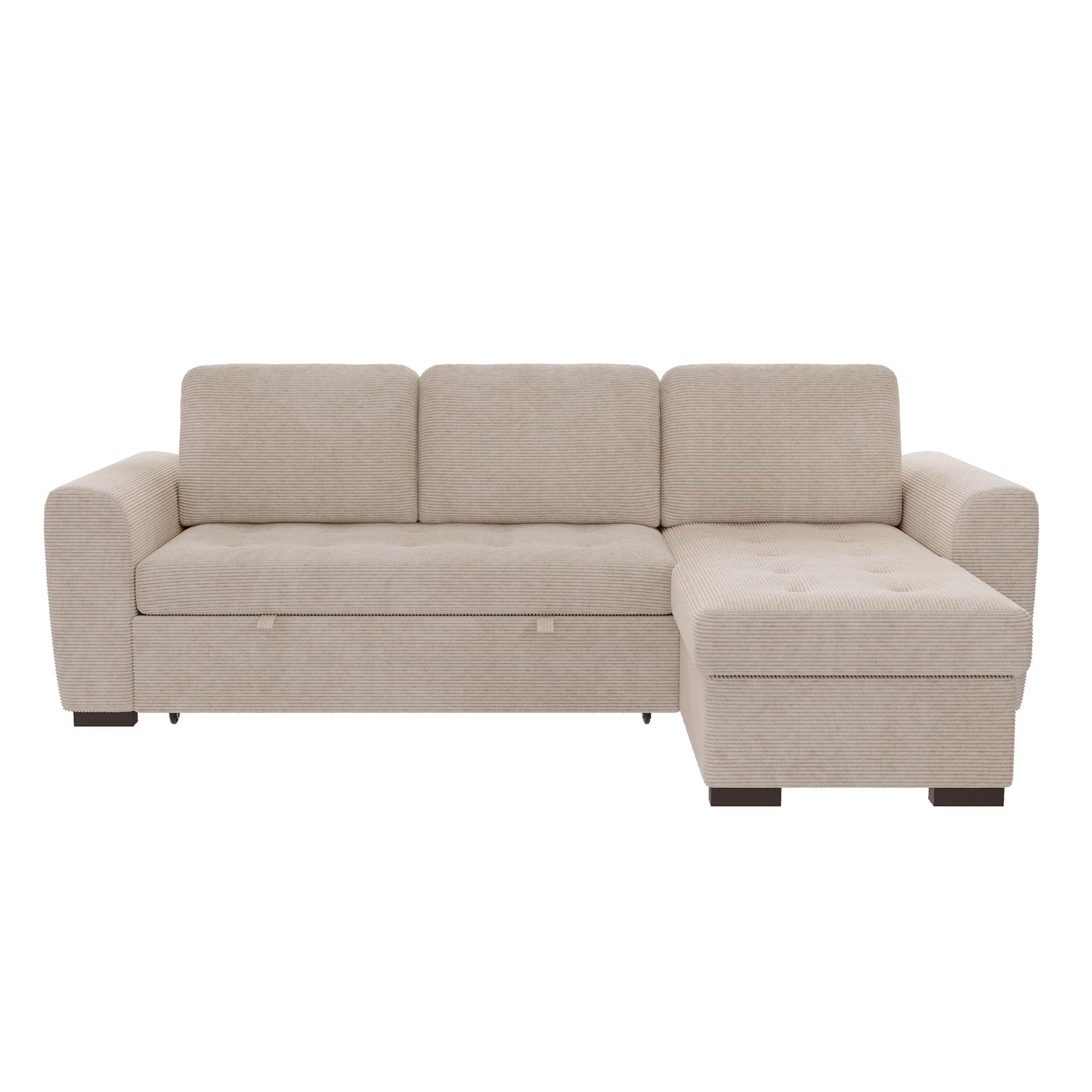 emeline - Canapé convertible velours côtelé Beige - Vue supplémentaire 1