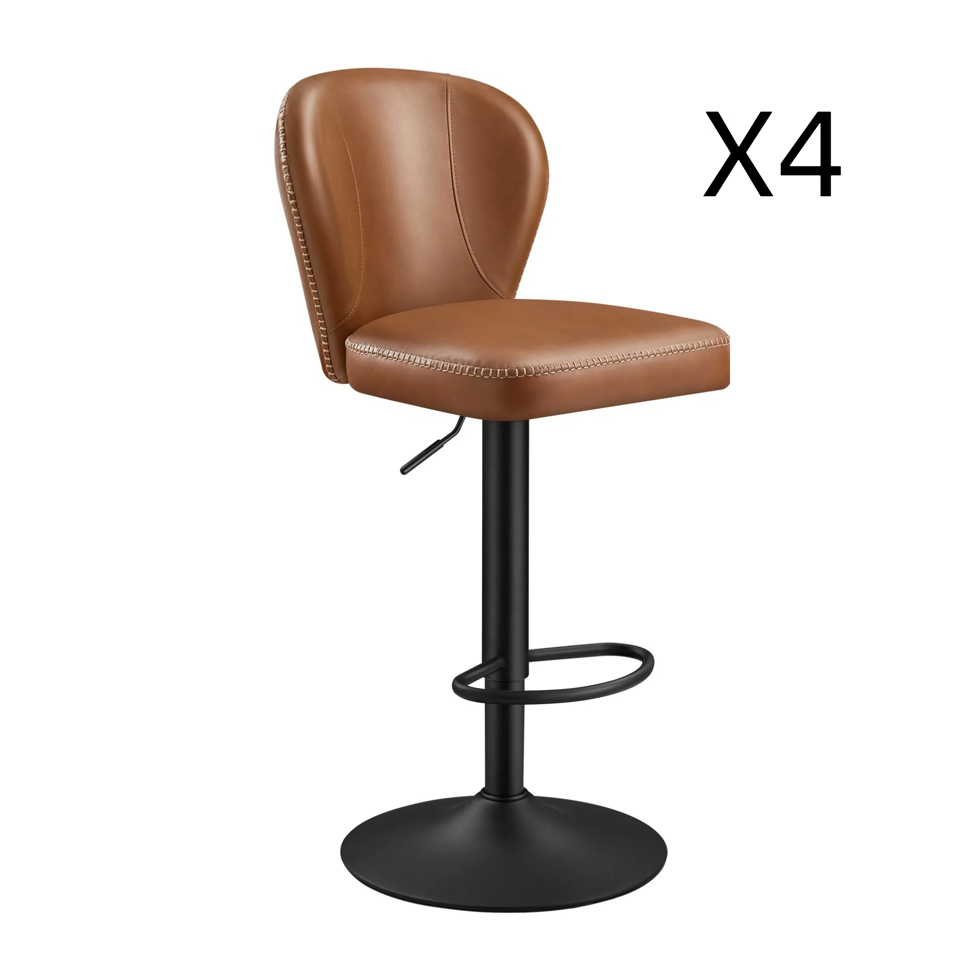 Tabourets de bar pivotant à 360° lot de 4 hauteur réglable marron
