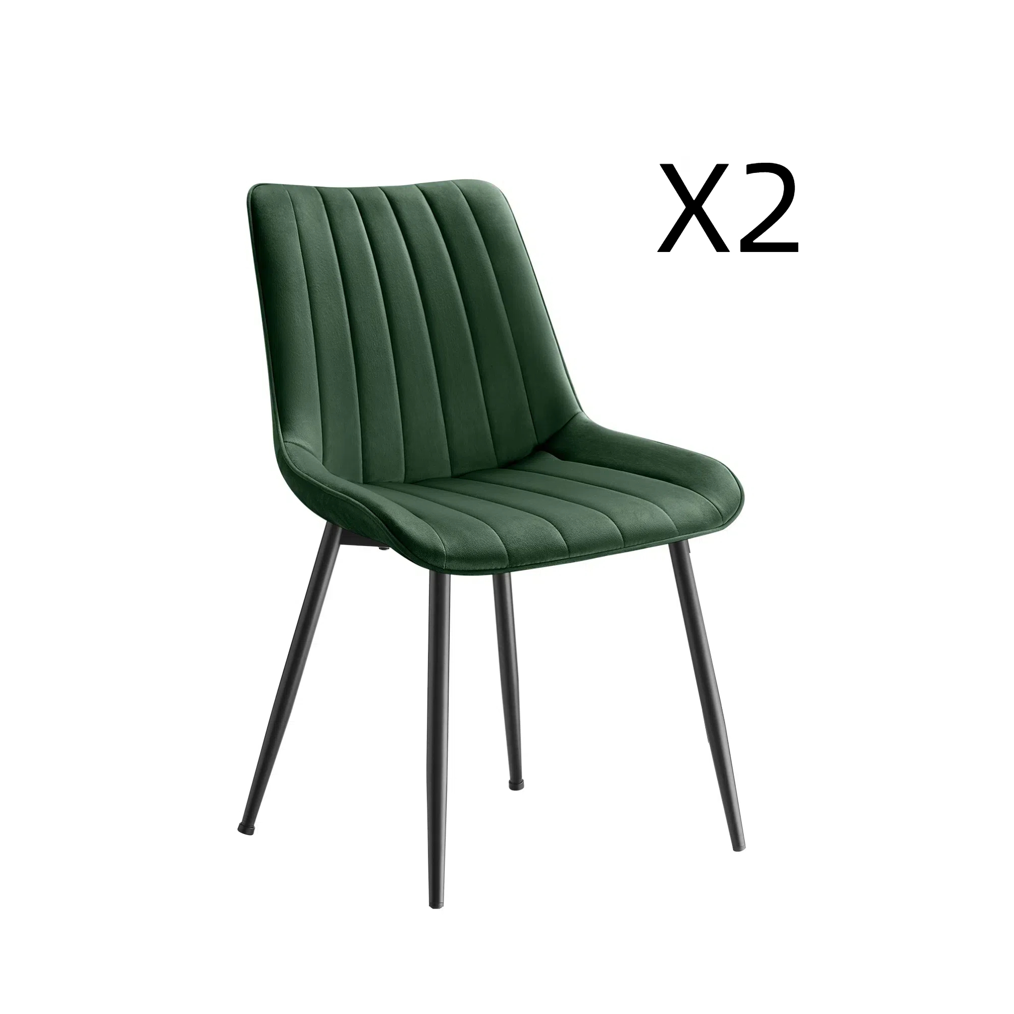 Lot de 2 chaises de salle à manger vert