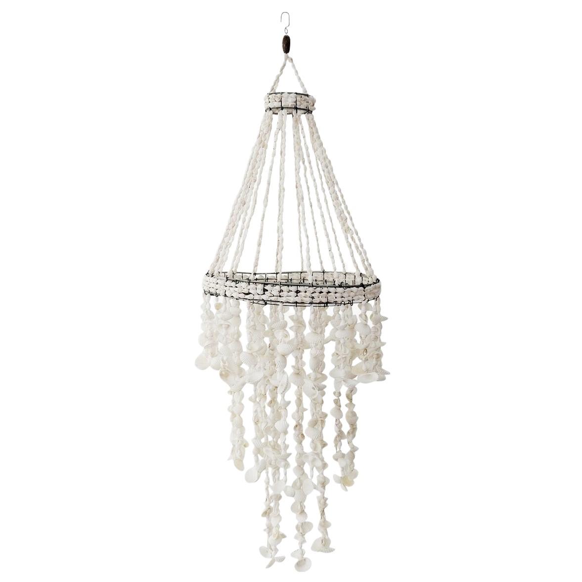 Lustre – Suspension en coquillages blancs D 40 cm