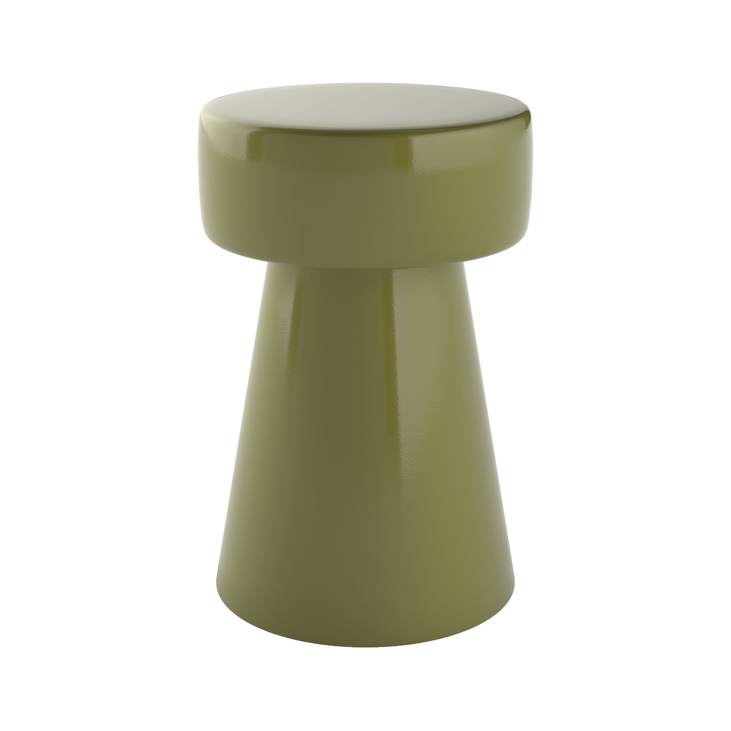 Table d&rsquo;appoint ronde en métal vert kaki D30 cm