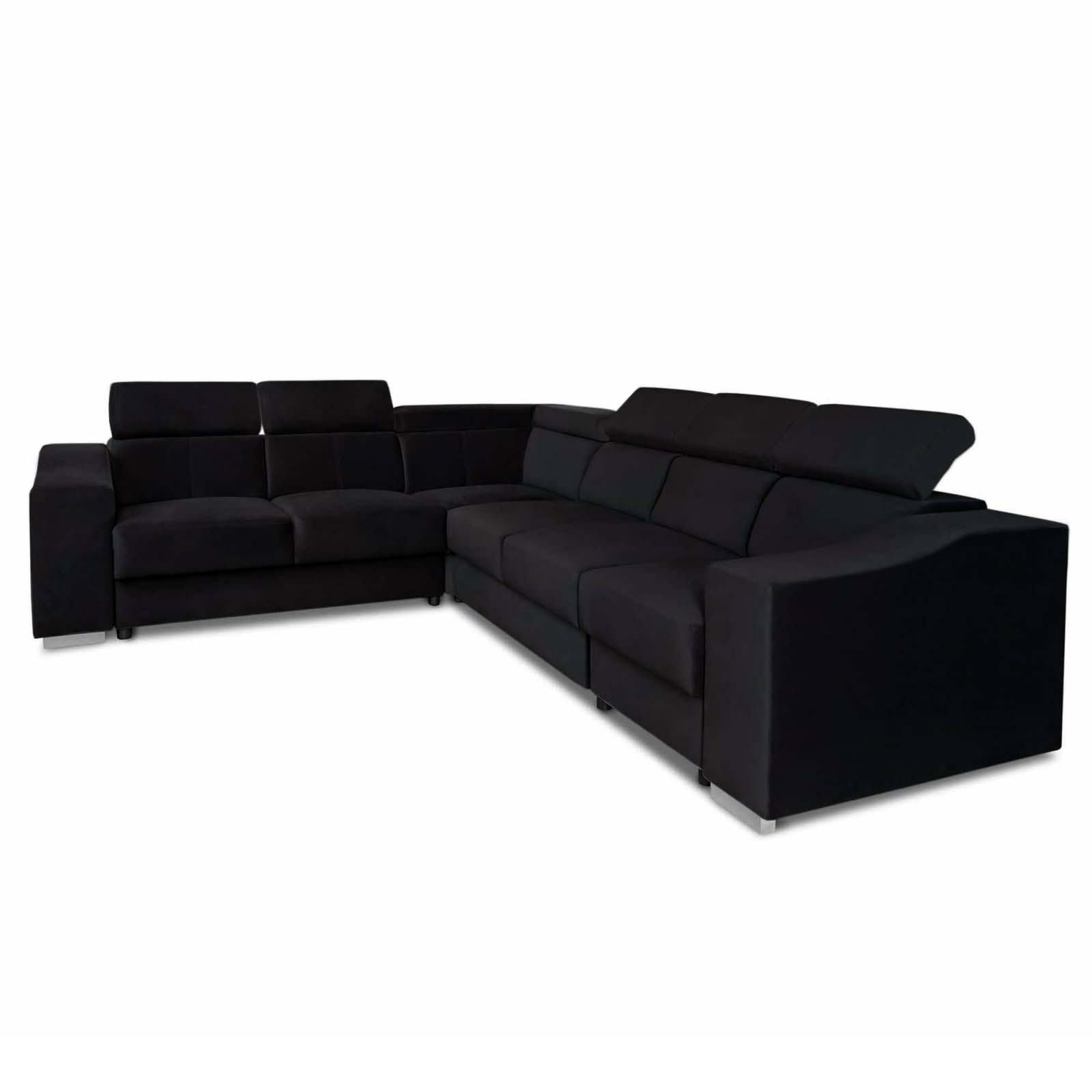 lucky - Canapé relax convertible velours Noir - Vue supplémentaire 2