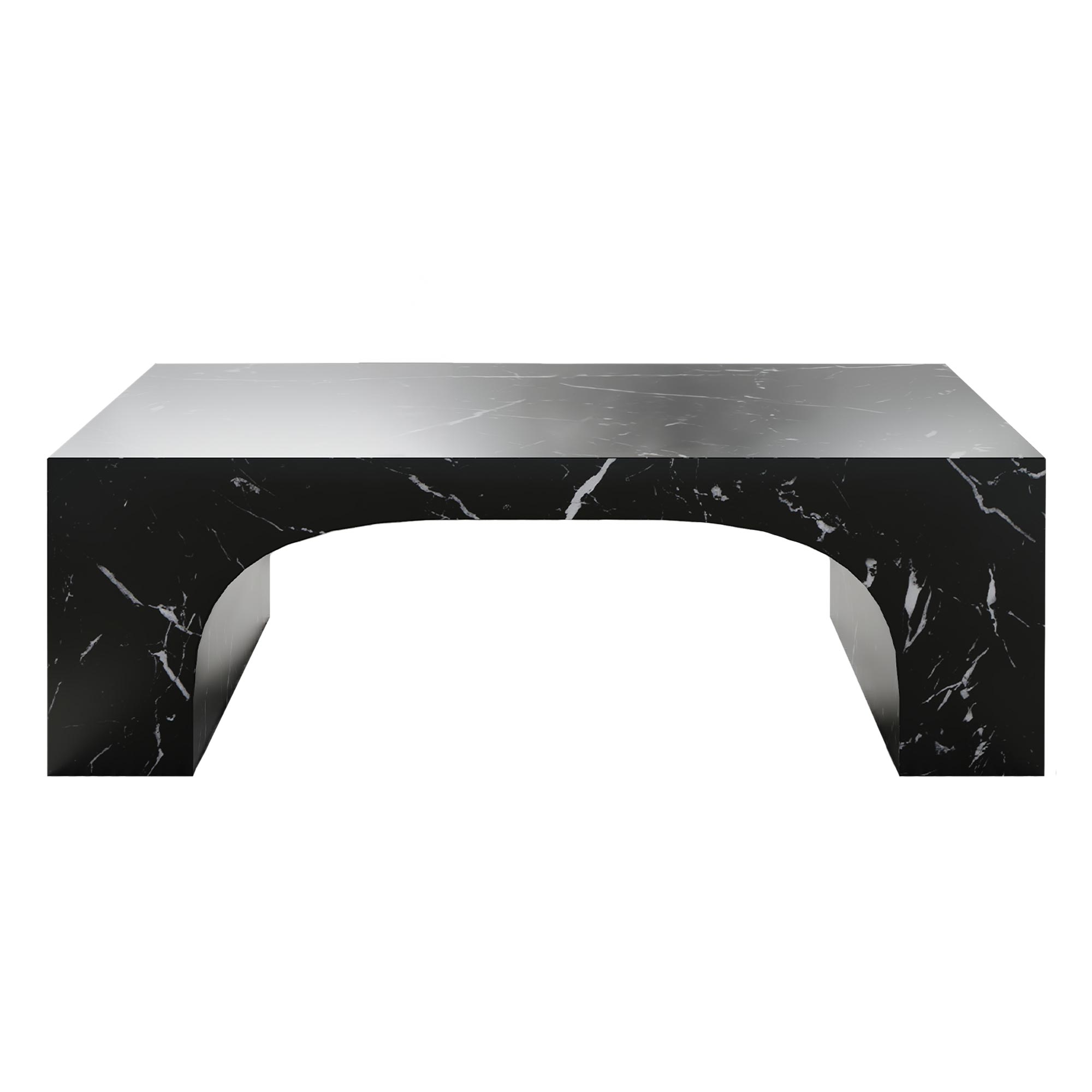 Table basse arc marbre d’ingénierie noir