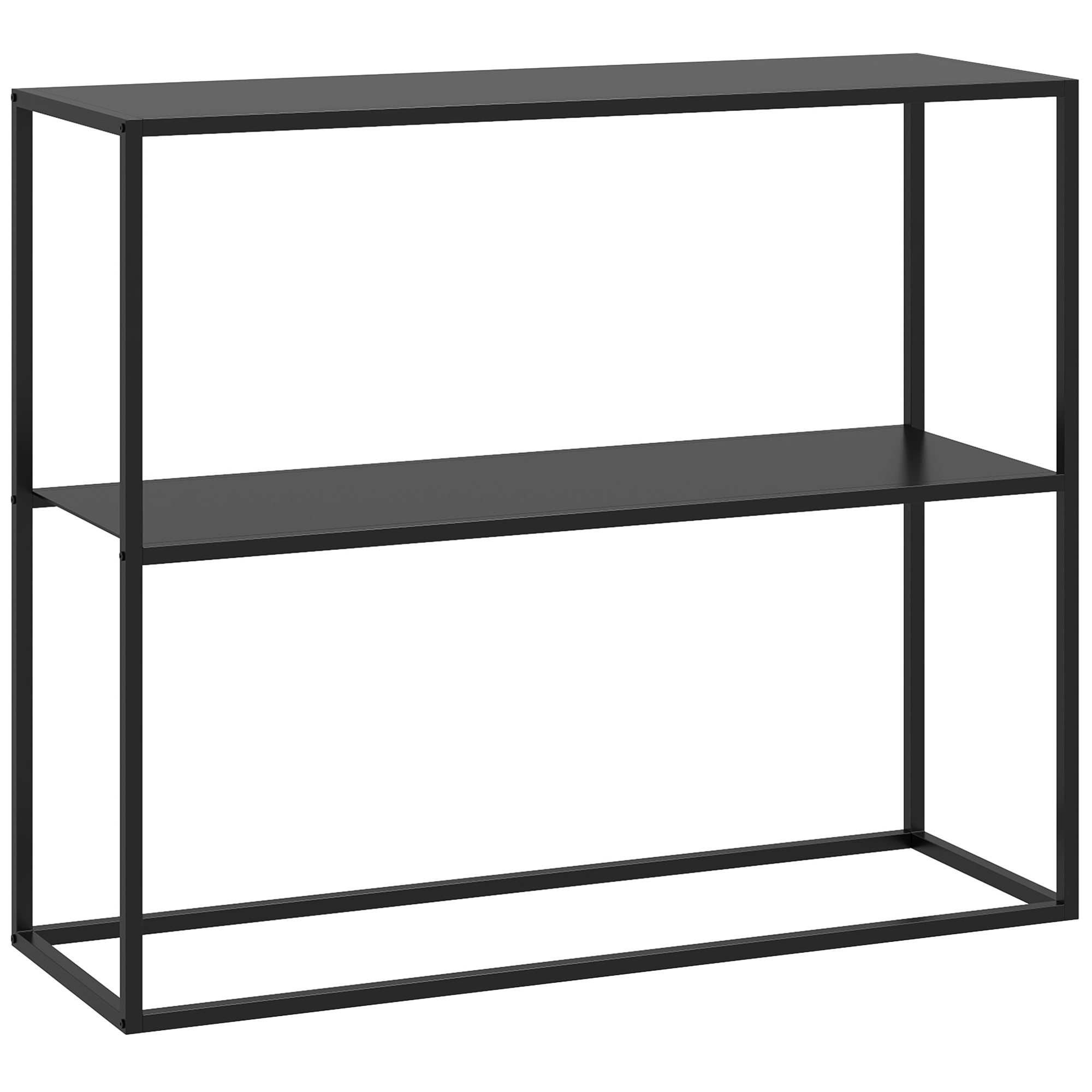 Console design contemporain étagère – 90L x 30l x 75H cm – acier noir