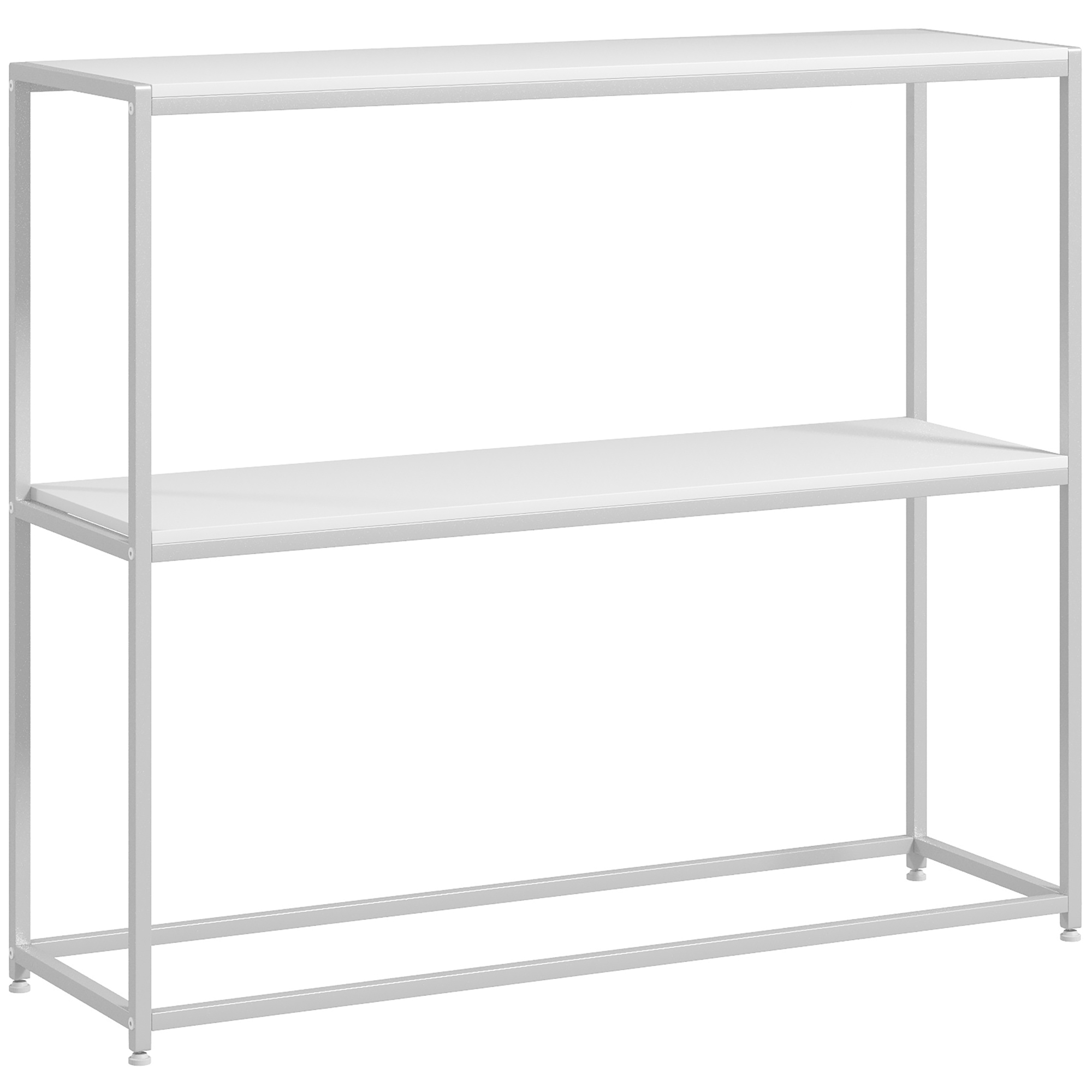 Console design contemporain étagère – 100L x 30l x 87H cm – blanc