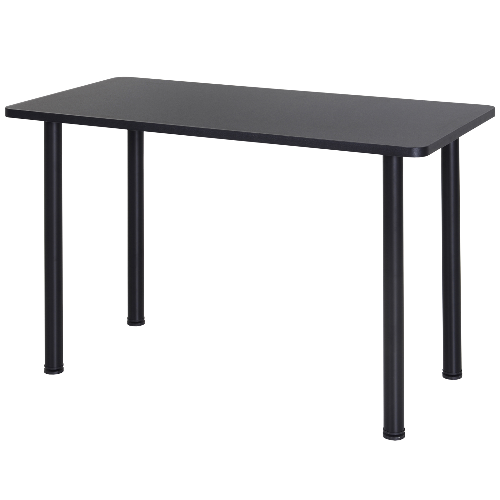Table à manger 4 personnes piètement acier inoxydable plateau noir
