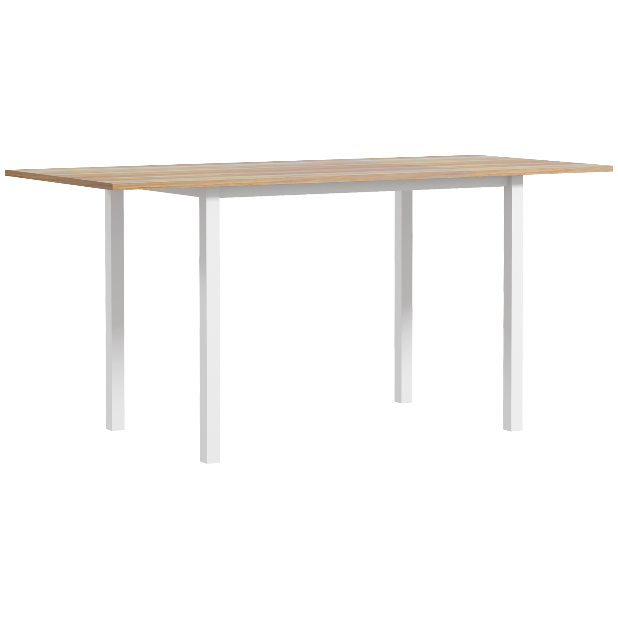 Table à manger extensible grand plateau 6 places acier bois clair