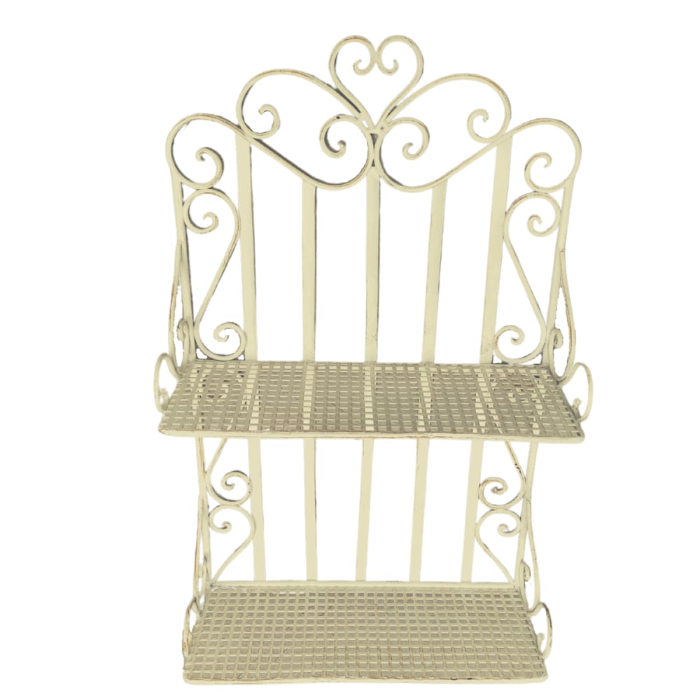 Etagère boulangère en métal crème 39 x 16 x 60 cm