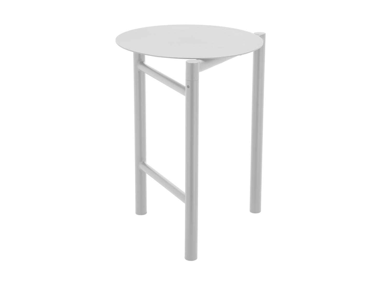 Tabouret en acier thermolaqué gris clair